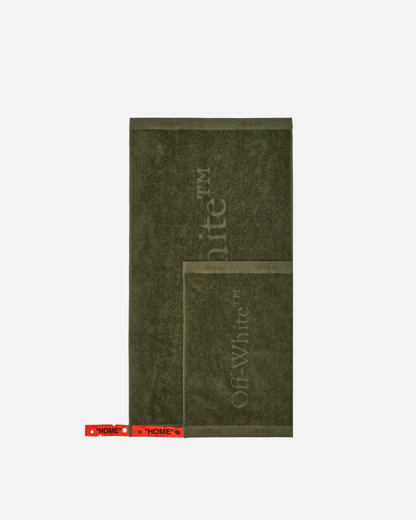 Off-White Bookish Towel Set Army Green Textile Bath Towels OHZB010T23FAB001 5600