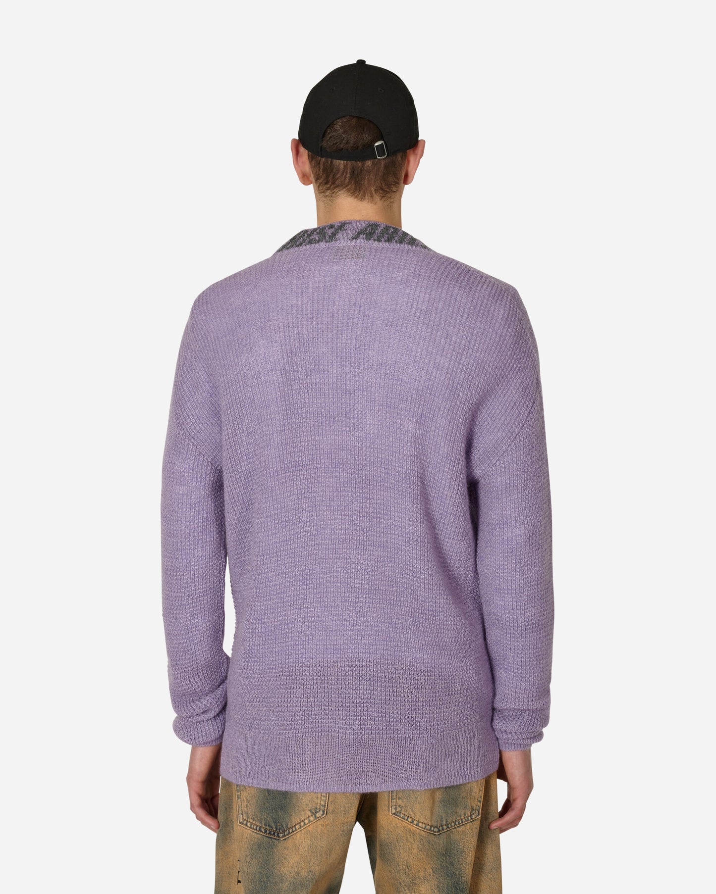 Aries Waffle Knit Cardigan Lilac Knitwears Cardigans STAR20025 LLC