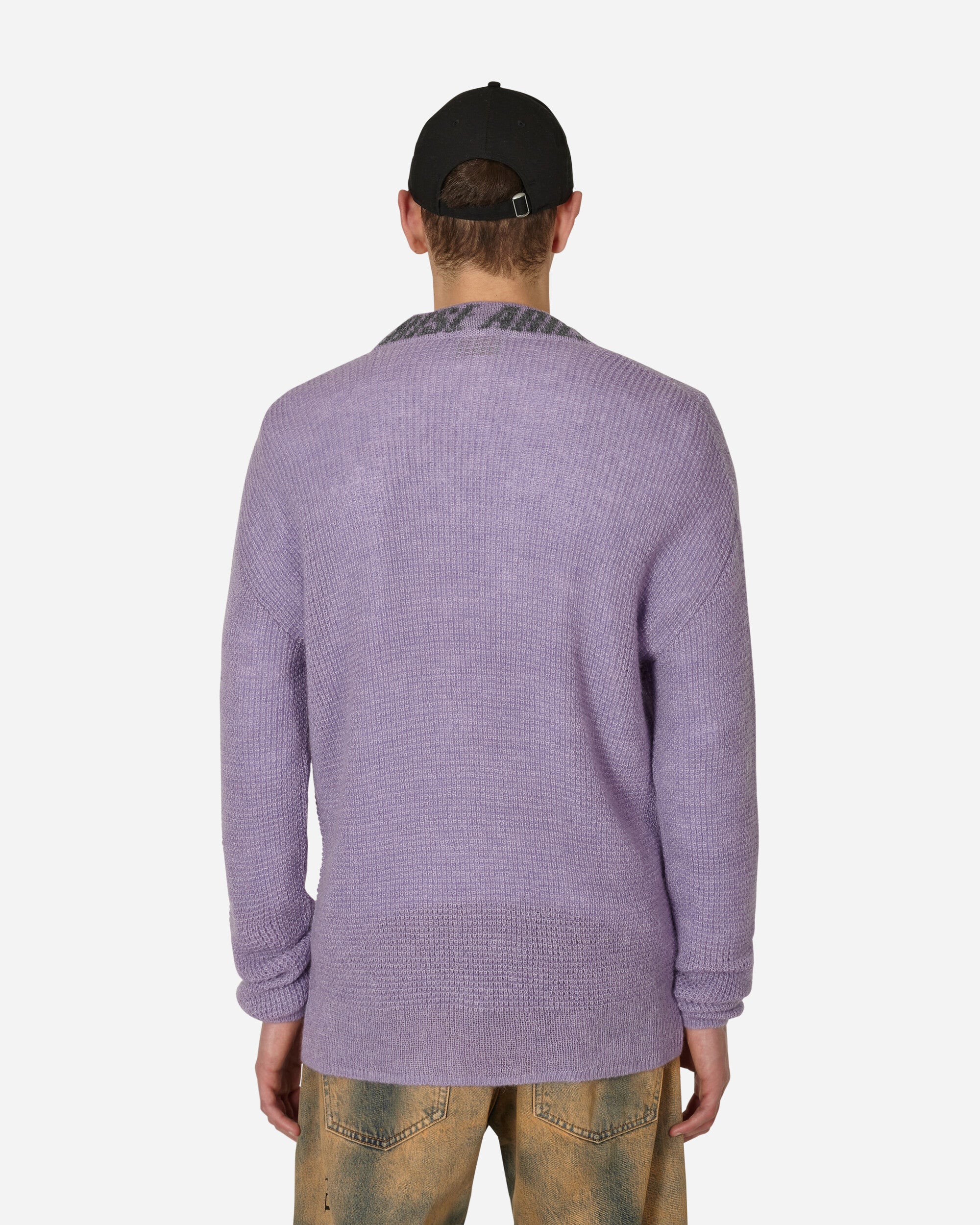 Aries Waffle Knit Cardigan Lilac Knitwears Cardigans STAR20025 LLC