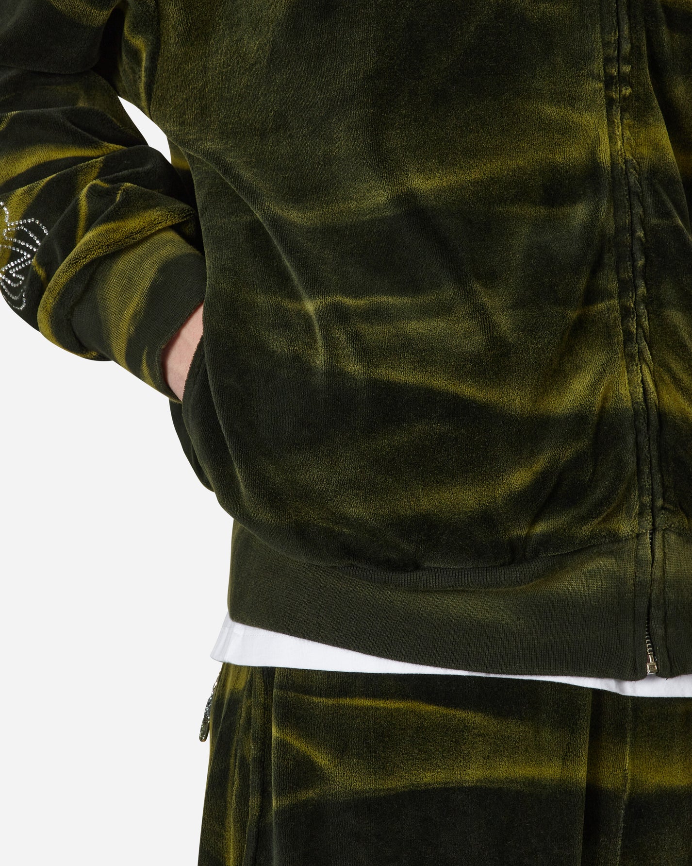 Aries Juicy Unisex Tie Dye Zip Thru Black Sweatshirts Crewneck JCAR20005 BLK