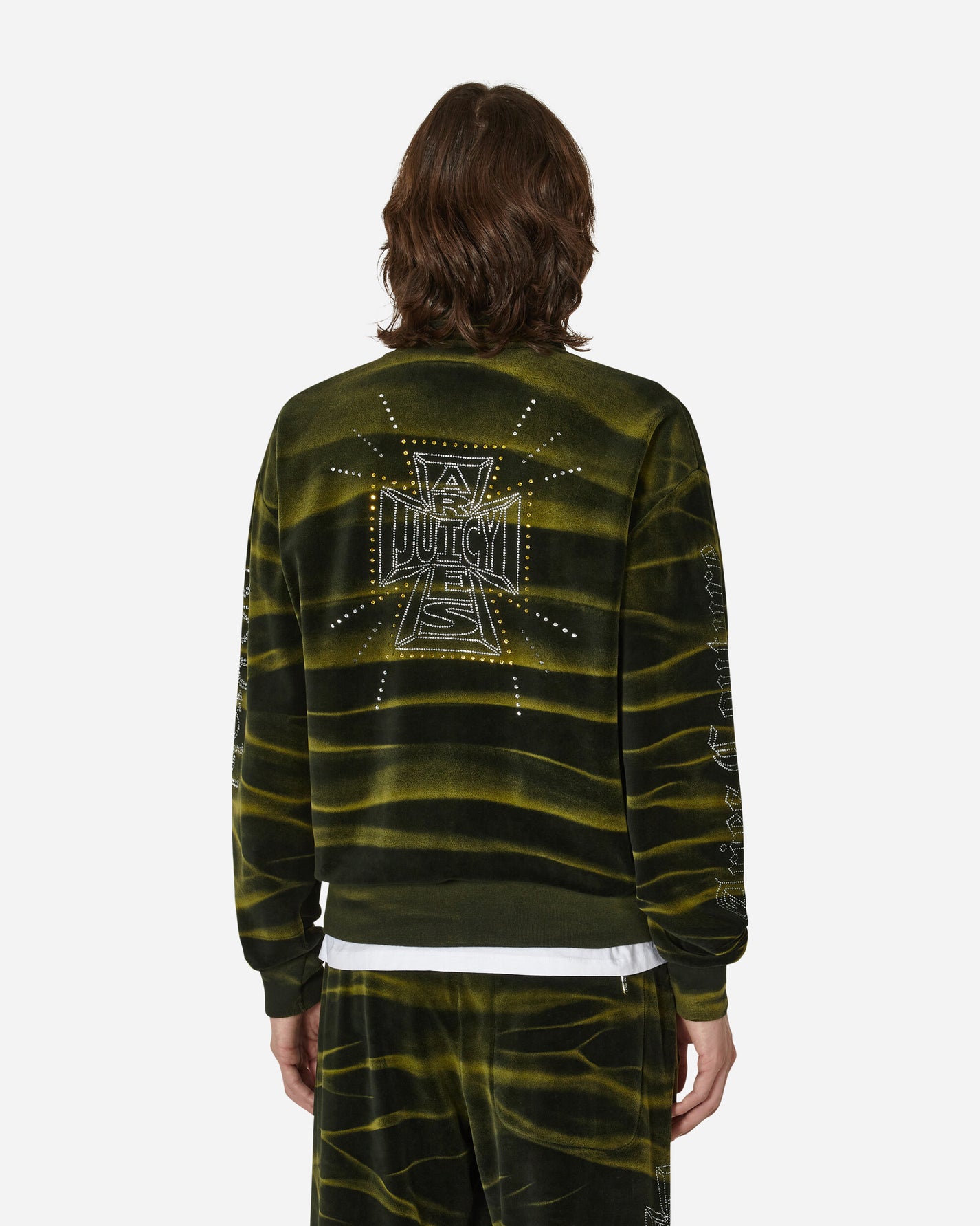 Aries Juicy Unisex Tie Dye Zip Thru Black Sweatshirts Crewneck JCAR20005 BLK