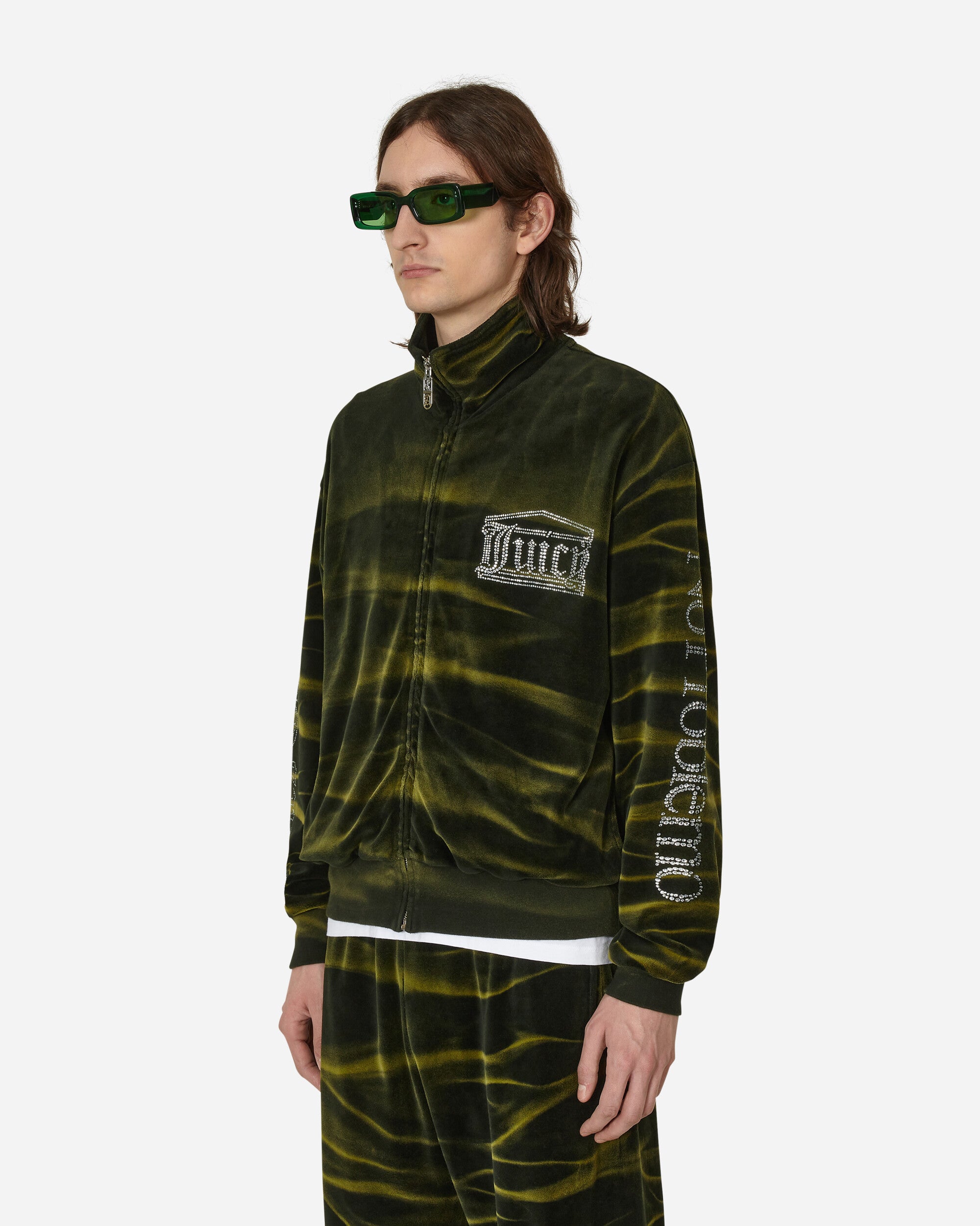 Aries Juicy Unisex Tie Dye Zip Thru Black Sweatshirts Crewneck JCAR20005 BLK