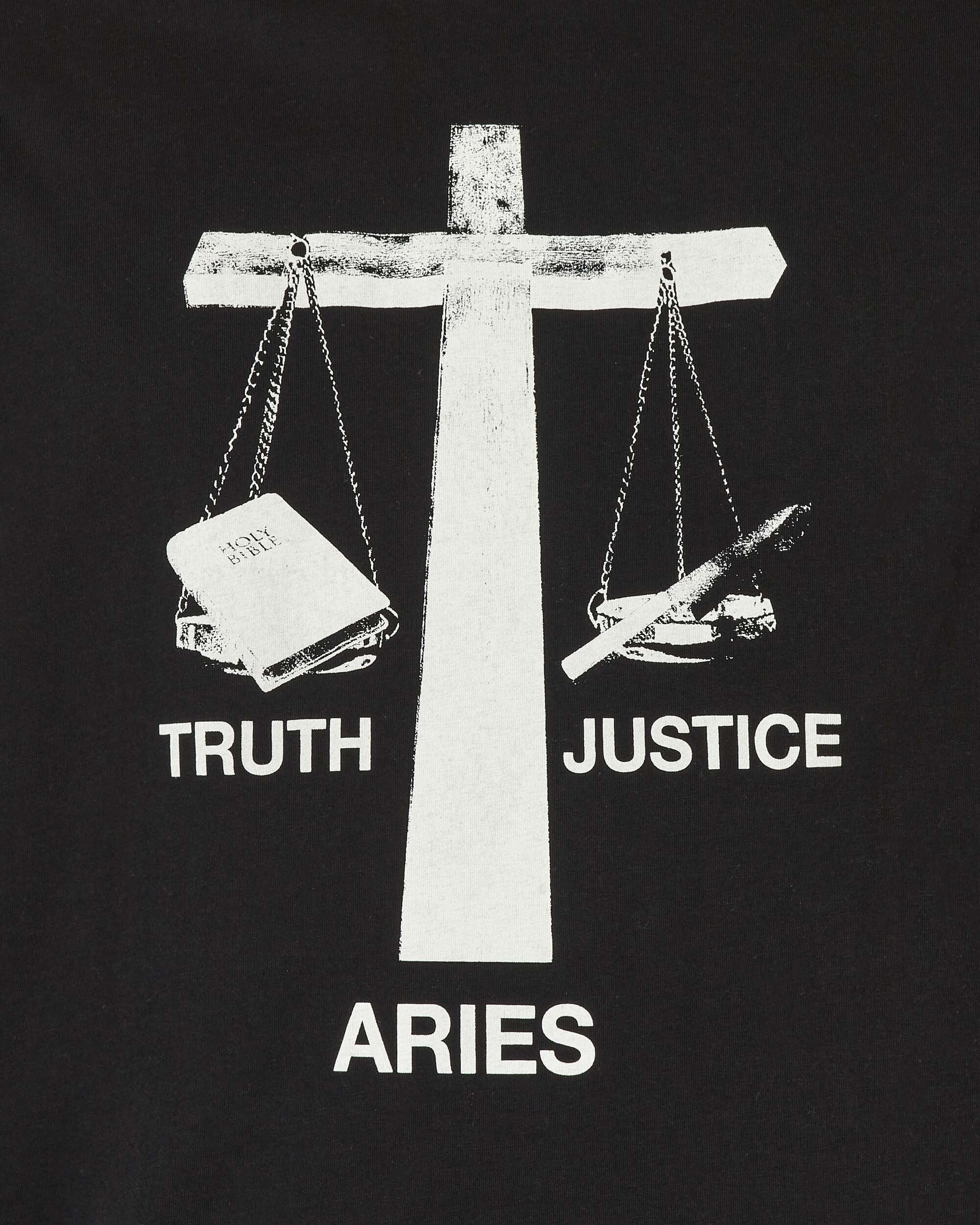 Aries Truth N Justice Low Armhole Vest Black T-Shirts Shortsleeve STAR40040 BLK