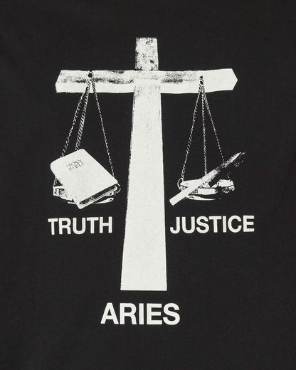 Aries Truth N Justice Low Armhole Vest Black T-Shirts Shortsleeve STAR40040 BLK