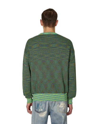 Aries Reverse Problemo Green Space Dye Knit Green Knitwears Sweaters STAR20019 GRN