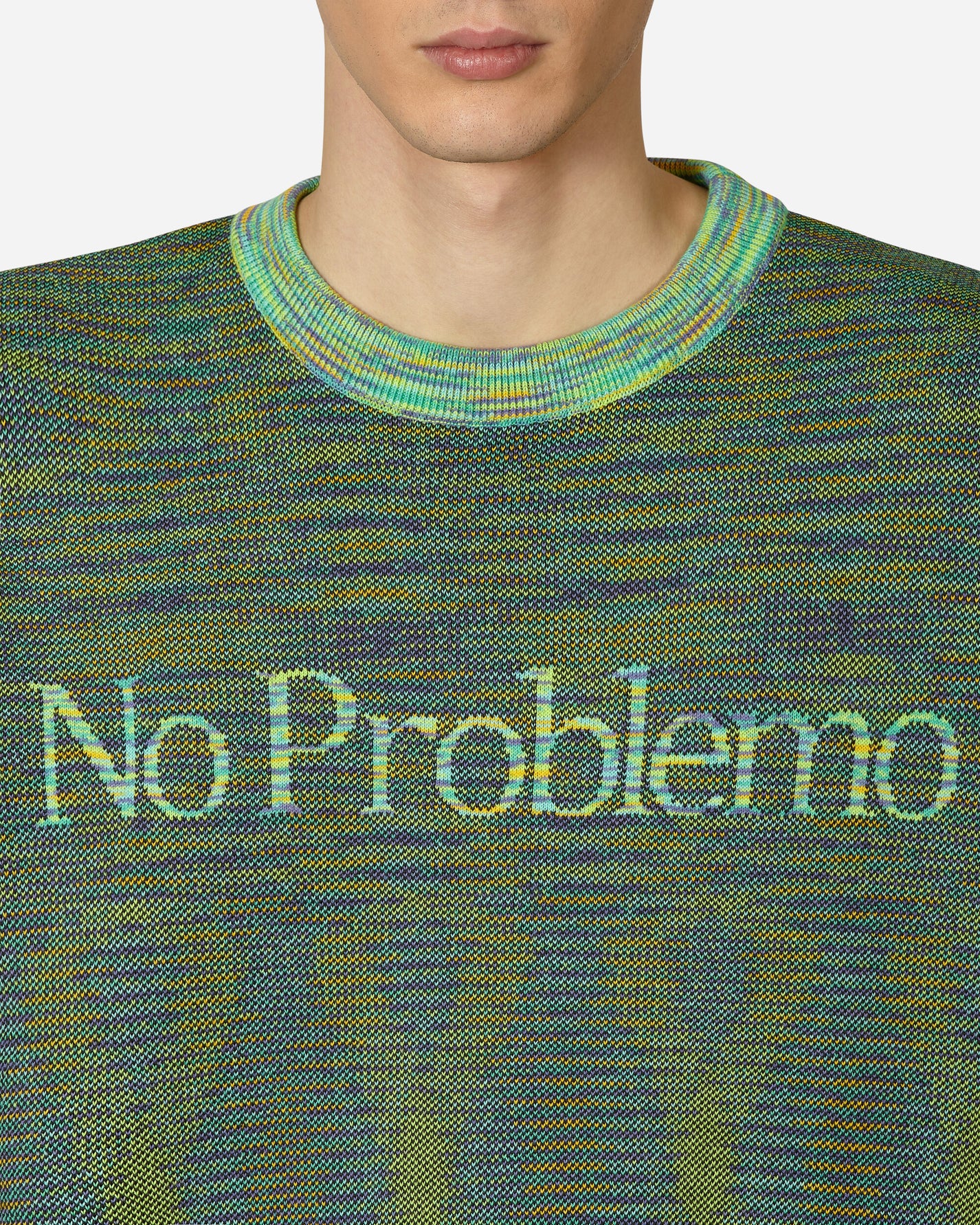 Aries Reverse Problemo Green Space Dye Knit Green Knitwears Sweaters STAR20019 GRN