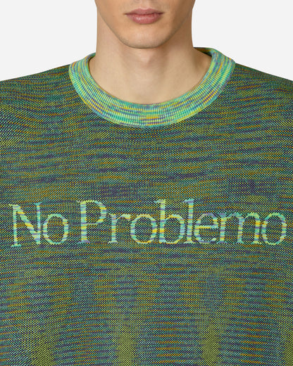 Aries Reverse Problemo Green Space Dye Knit Green Knitwears Sweaters STAR20019 GRN