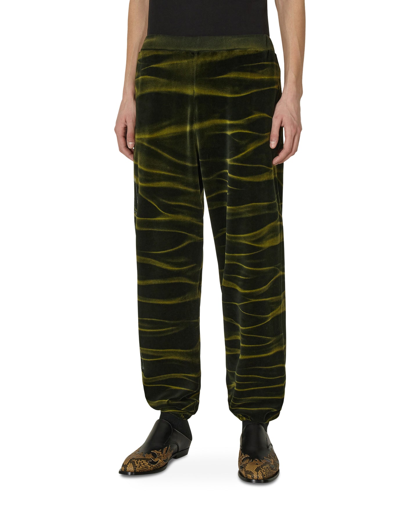 Aries Juicy Tie Dye Unisex Velour Sweatpants Black Pants Sweatpants JCAR30003 BLK