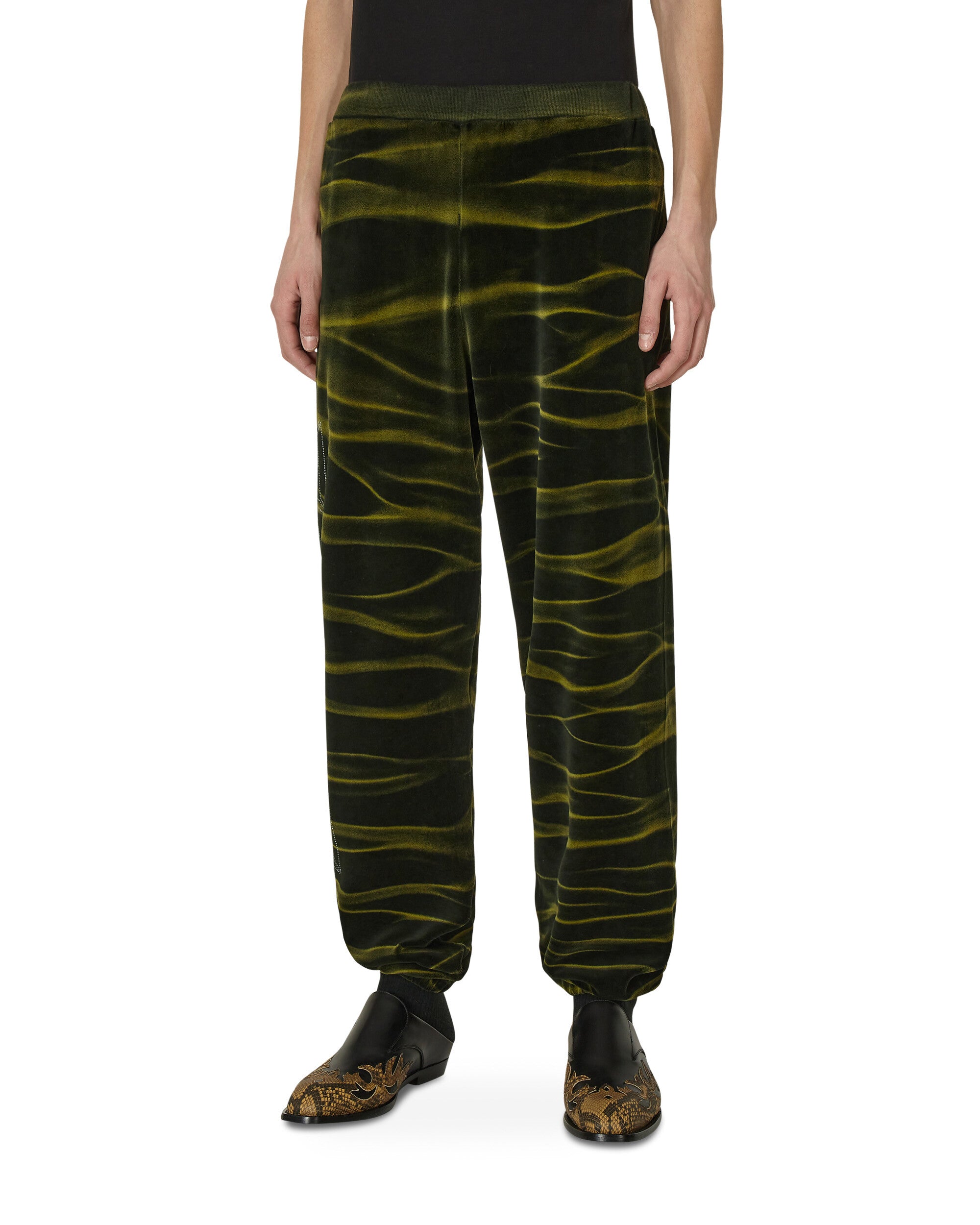 Aries Juicy Tie Dye Unisex Velour Sweatpants Black Pants Sweatpants JCAR30003 BLK