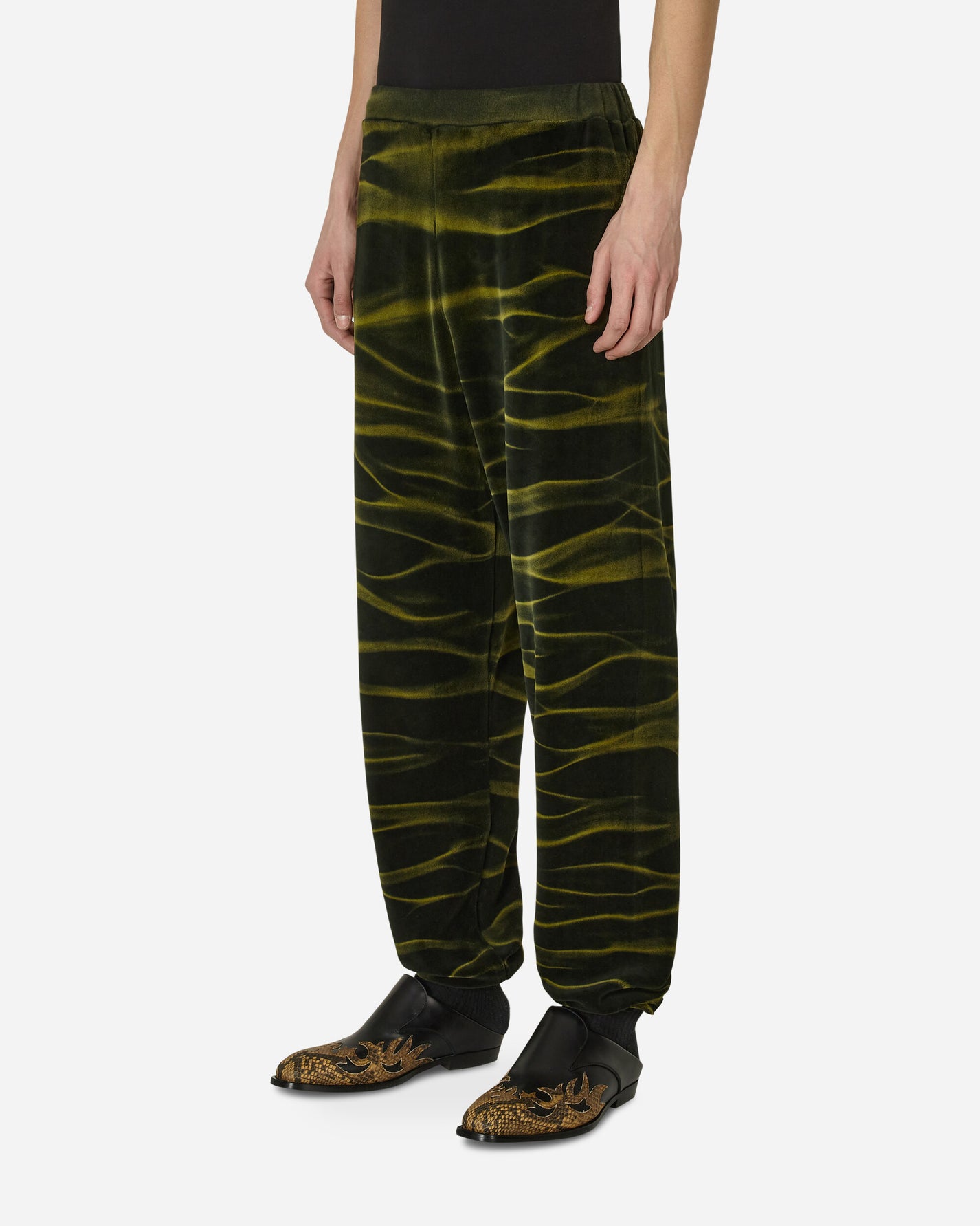 Aries Juicy Tie Dye Unisex Velour Sweatpants Black Pants Sweatpants JCAR30003 BLK