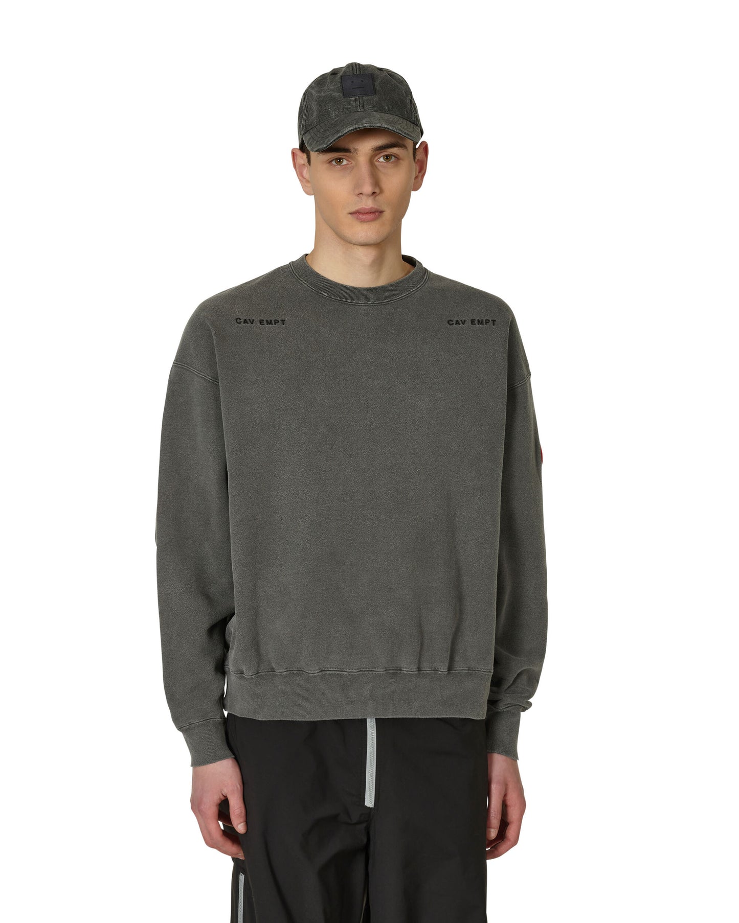 Cav Empt Overdye  Crew Neck Grey Sweatshirts Crewneck CES23CS05 001