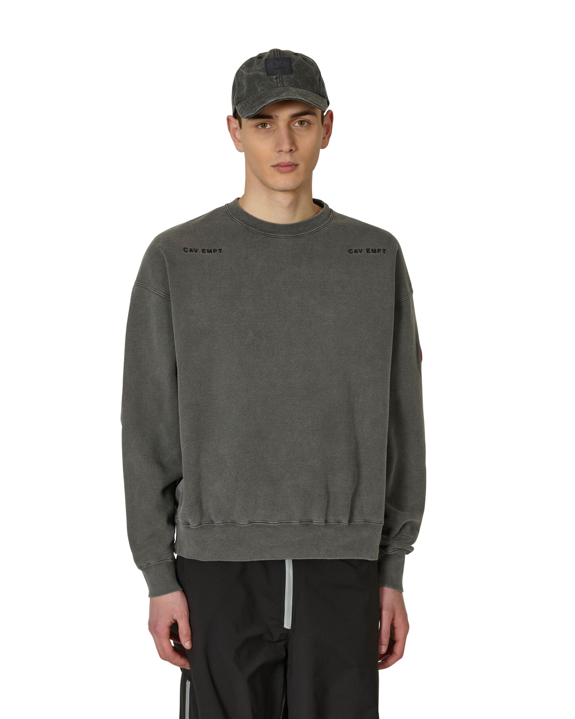 Cav Empt Overdye  Crew Neck Grey Sweatshirts Crewneck CES23CS05 001