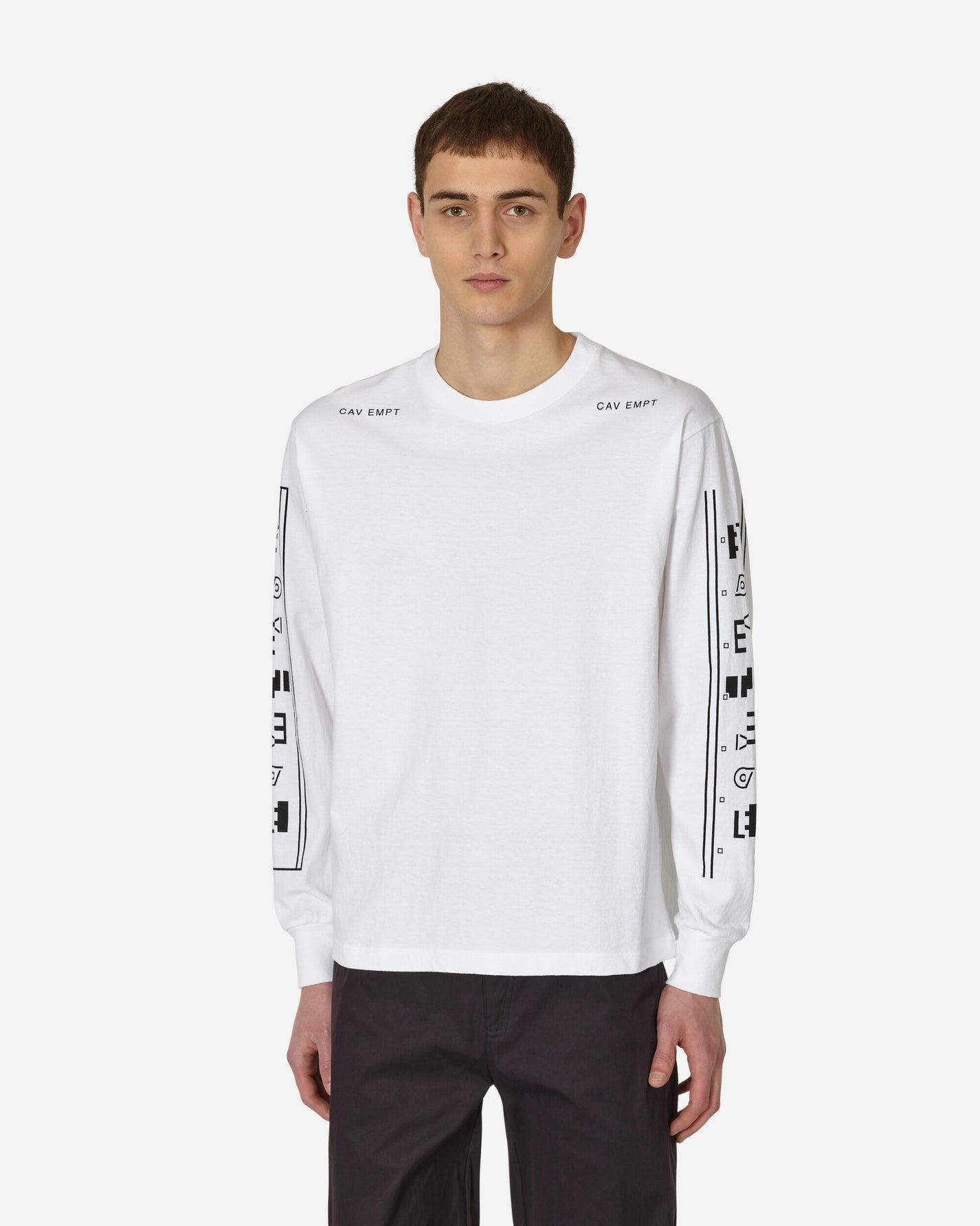 Cav Empt Mathematical Long Sleeve T White Black T-Shirts Longsleeve CES23LT02 001