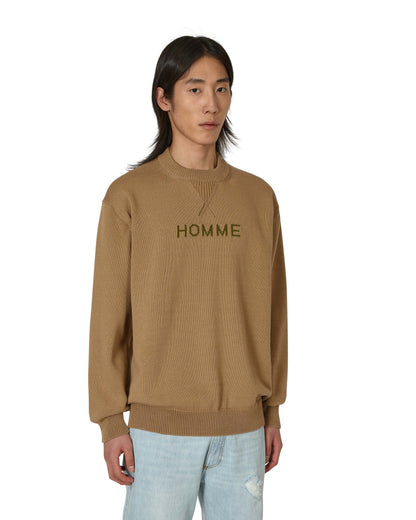 Comme Des Garçons Homme Men'S Sweater Beige/Green Knitwears Sweaters HK-N002-051 2