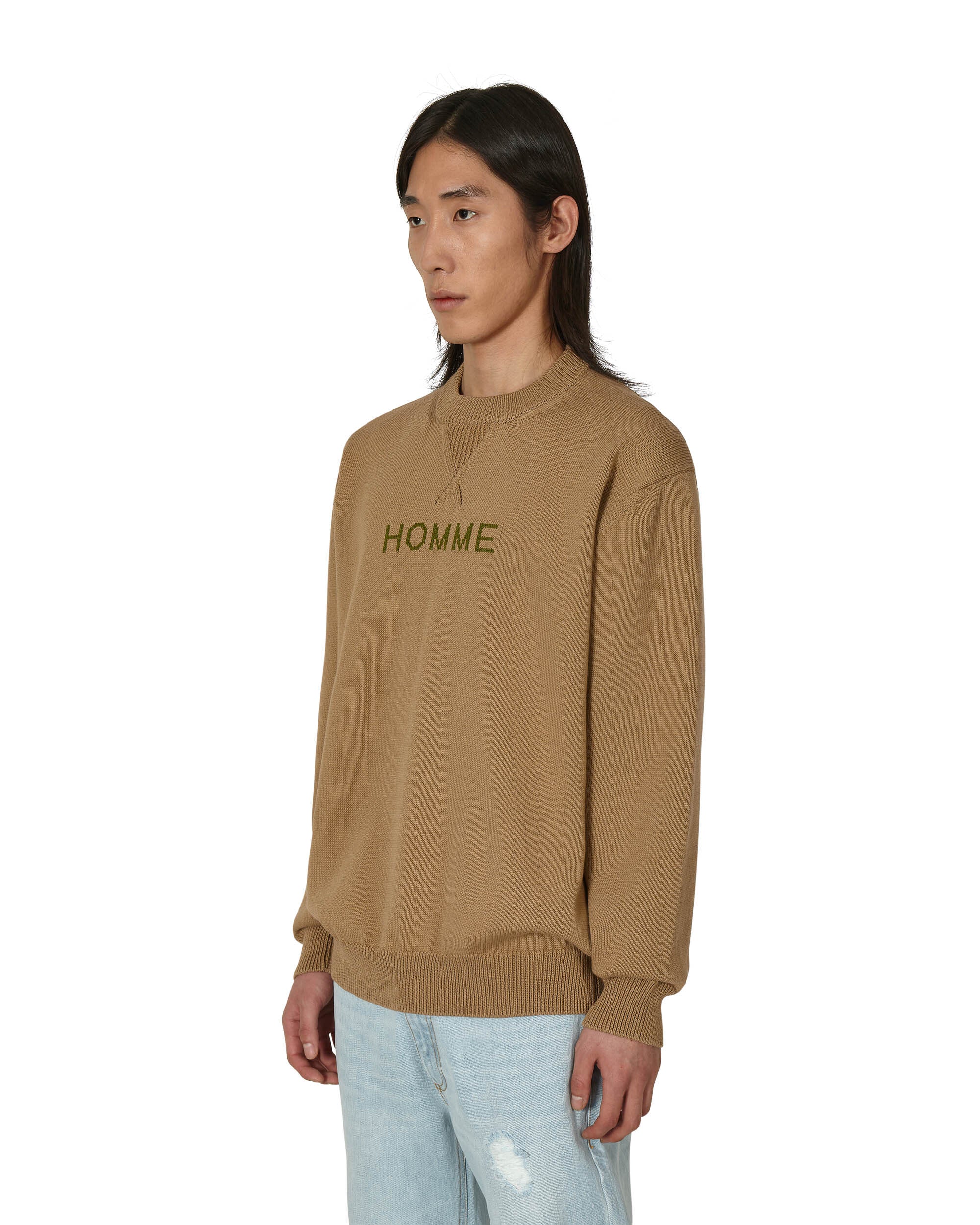 Comme Des Garçons Homme Men'S Sweater Beige/Green Knitwears Sweaters HK-N002-051 2