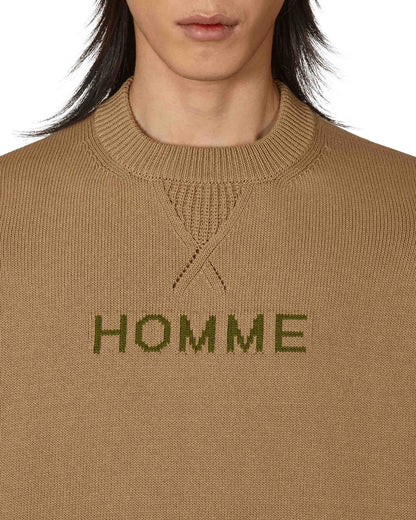 Comme Des Garçons Homme Men'S Sweater Beige/Green Knitwears Sweaters HK-N002-051 2
