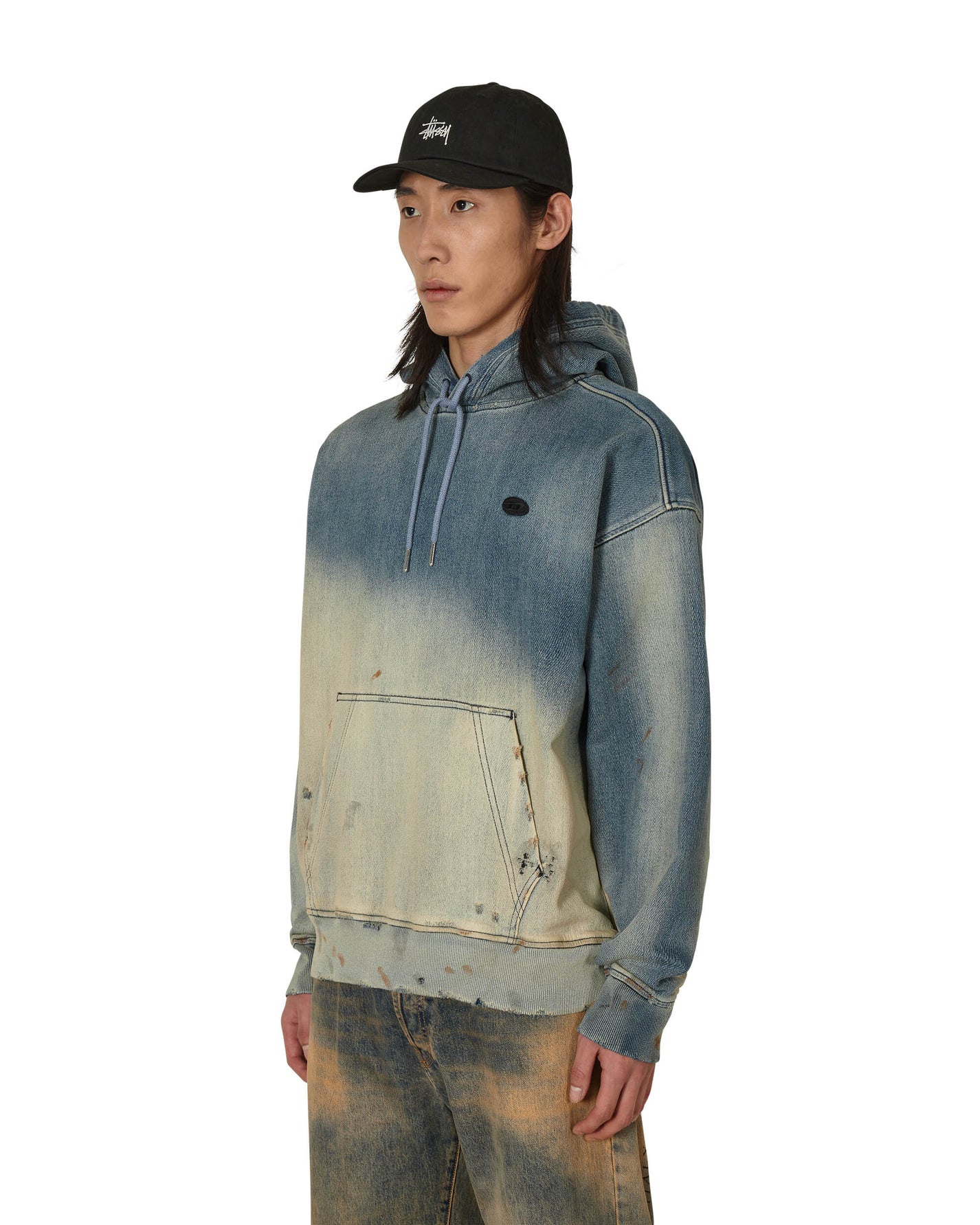 Diesel D-Um-Rib-Ne Blue Sweatshirts Hoodies A03939 01