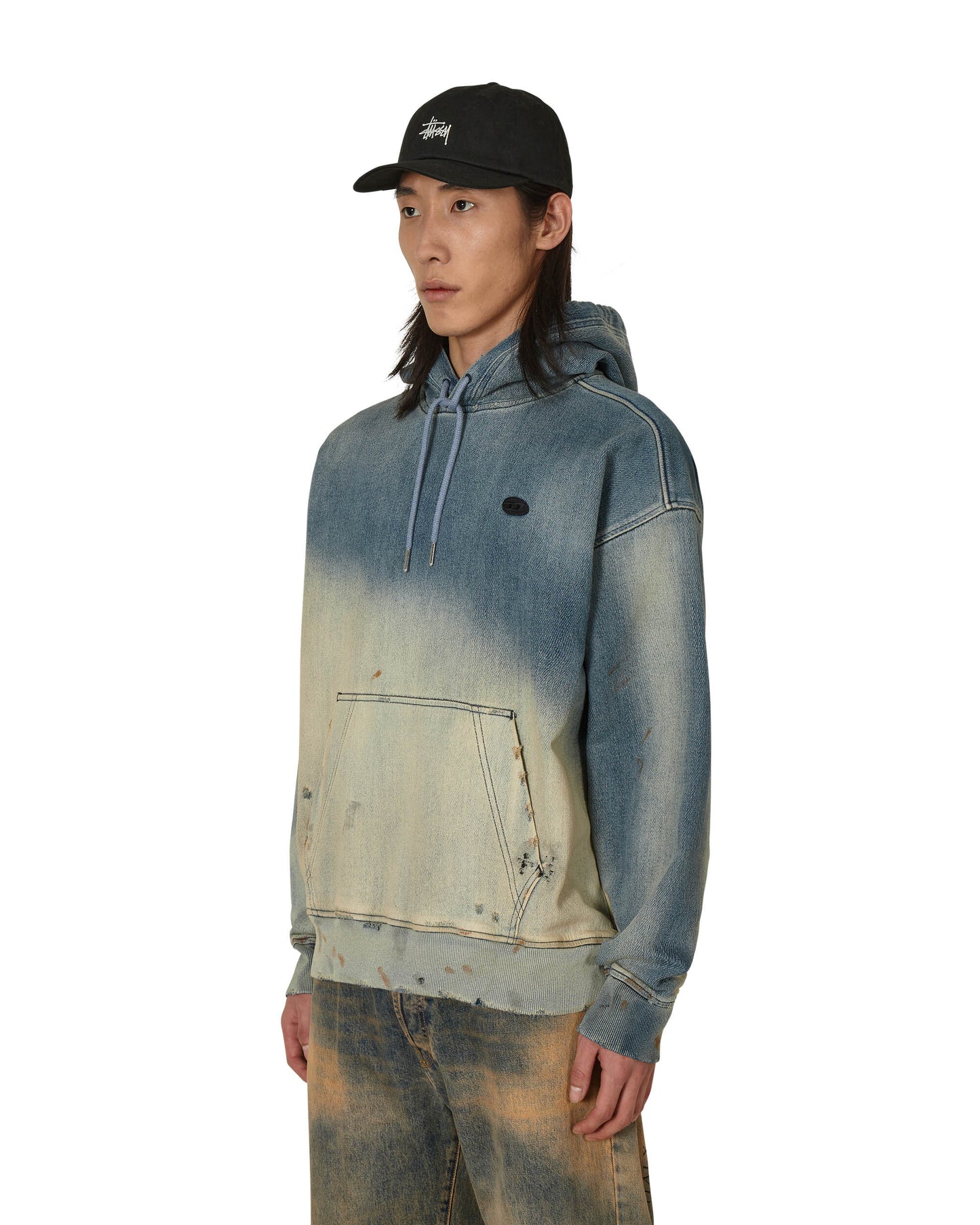 Diesel D-Um-Rib-Ne Blue Sweatshirts Hoodies A03939 01