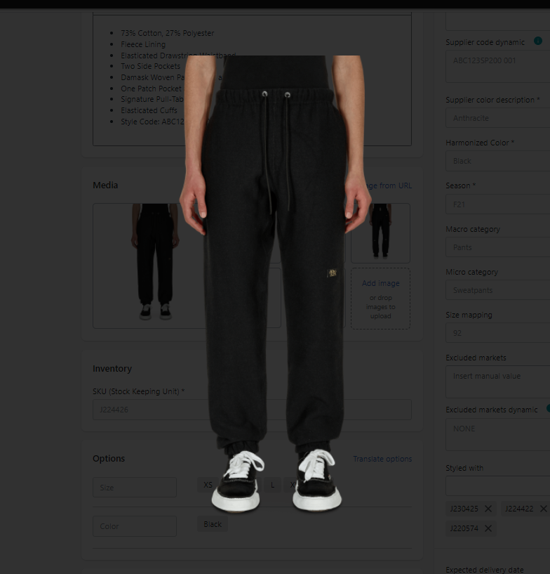 Advisory Board Crystals Abc 123 Anthracite Pants Sweatpants ABC123SP200 001