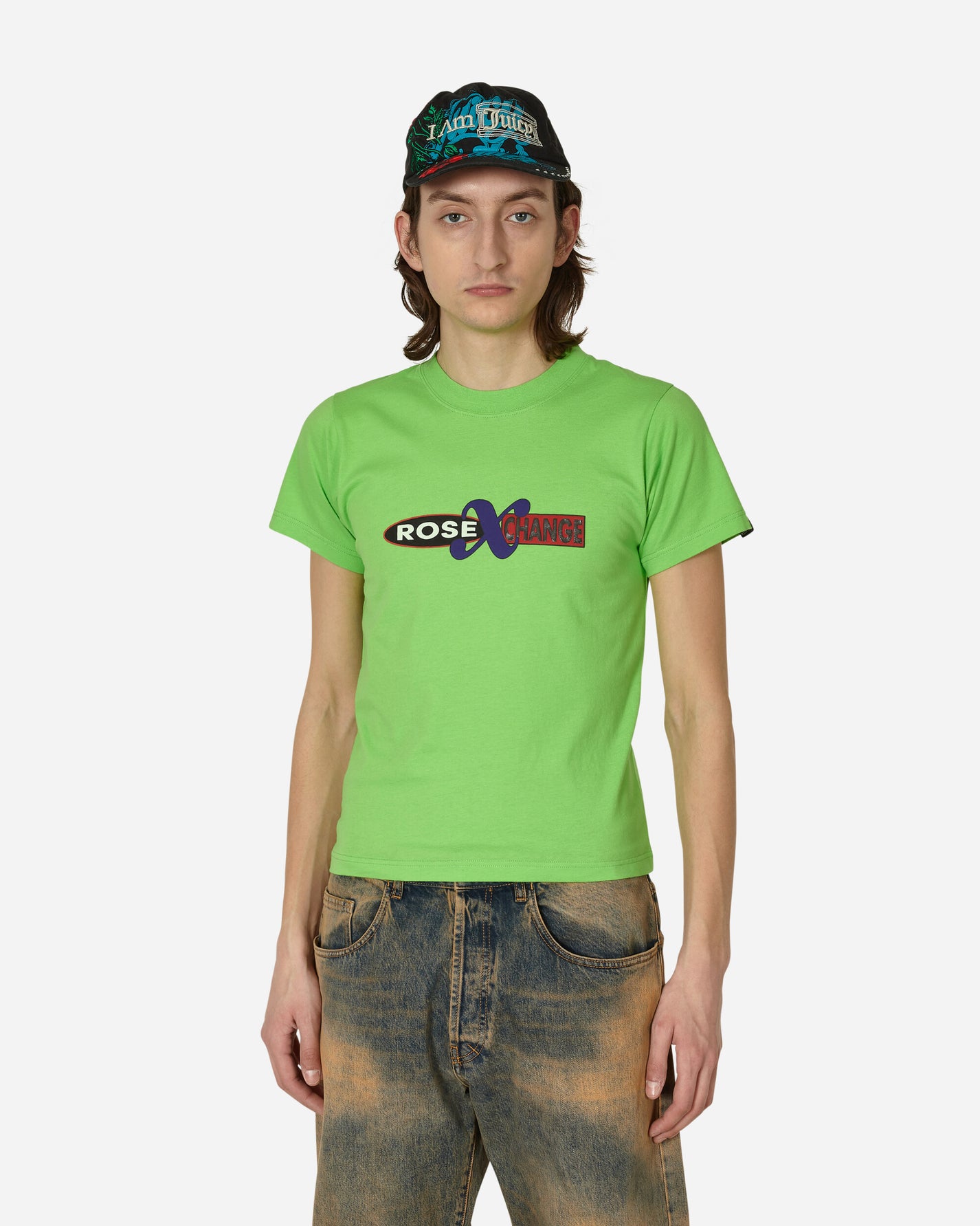 Martine Rose Shrunken T-Shirt Fluoro Green Rose Xchange  T-Shirts Shortsleeve MRSS23629  FLUGRX 