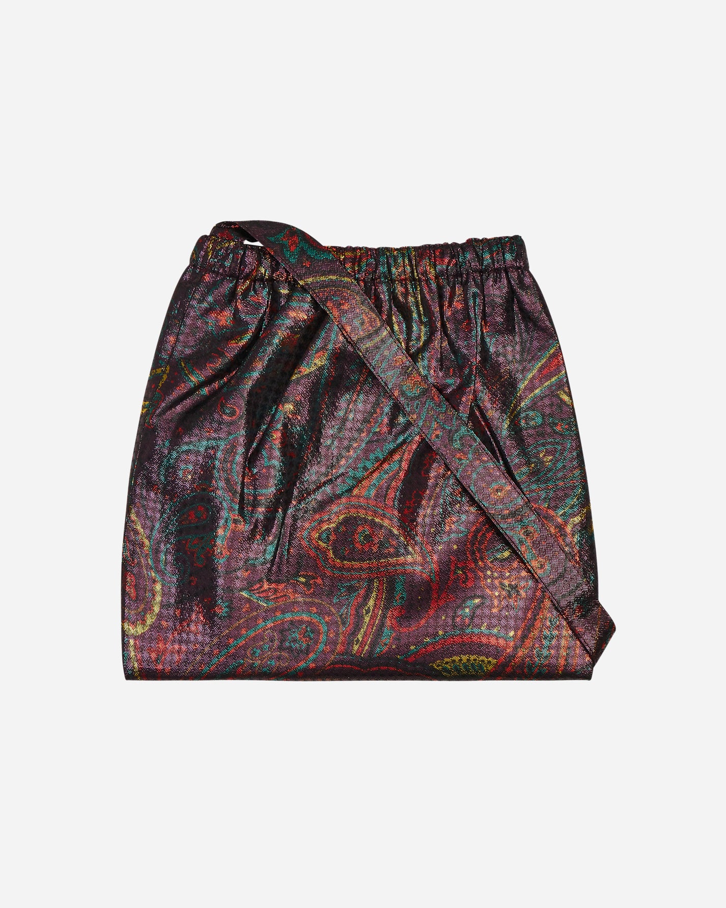 Needles Elastic Pochette- Pe/Cu Lame Jq. / Paisley Printed Bordeaux Bags and Backpacks Pouches MR073 A