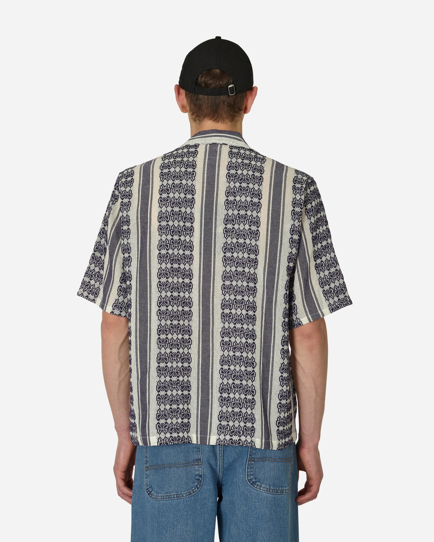 Needles Cabana Shirt - Papillon Stripe Dobby Jq. White Shirts Shortsleeve Shirt MR242 A