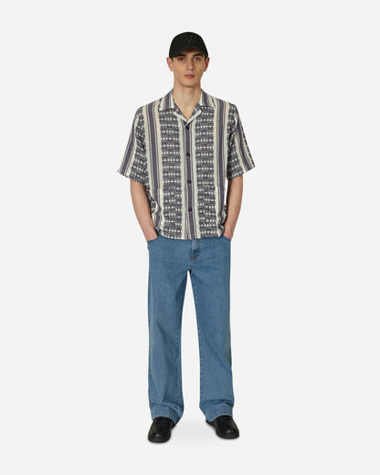 Needles Cabana Shirt - Papillon Stripe Dobby Jq. White Shirts Shortsleeve Shirt MR242 A
