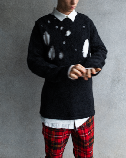 Printed l/s t shirt  fireplace black