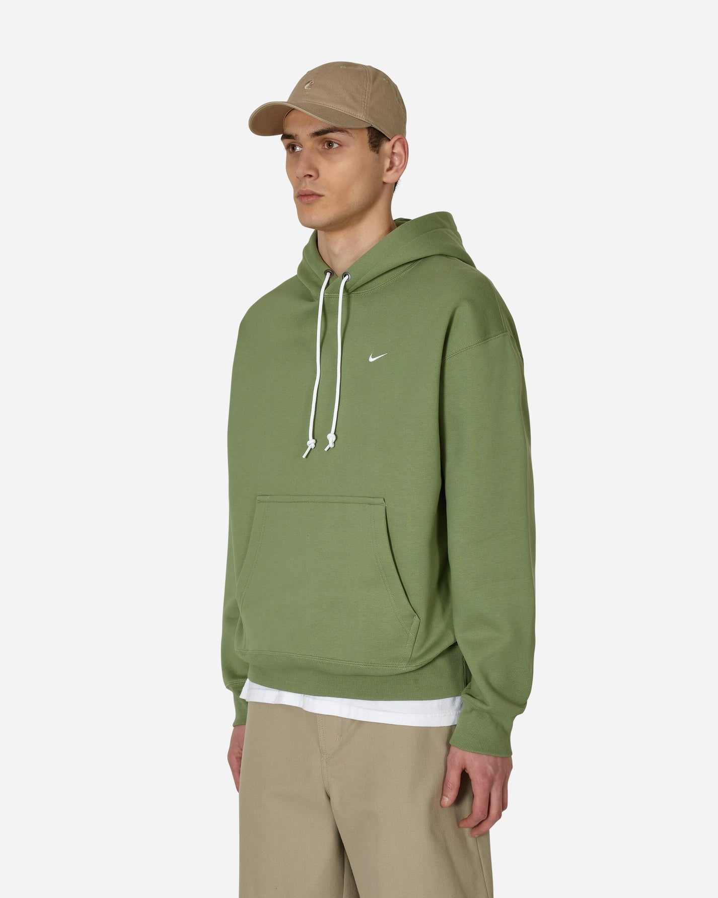 Nike Solo Swsh Flc Po Hoodie Oil Green/White Sweatshirts Hoodies DX1355-386