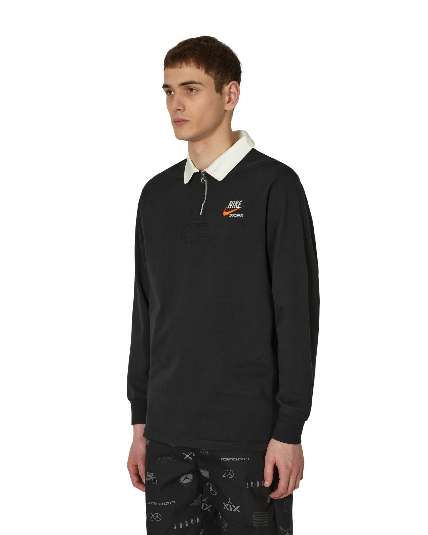 Nike Trend Rugby Top Black/Sail T-Shirts Polo DX6753-010