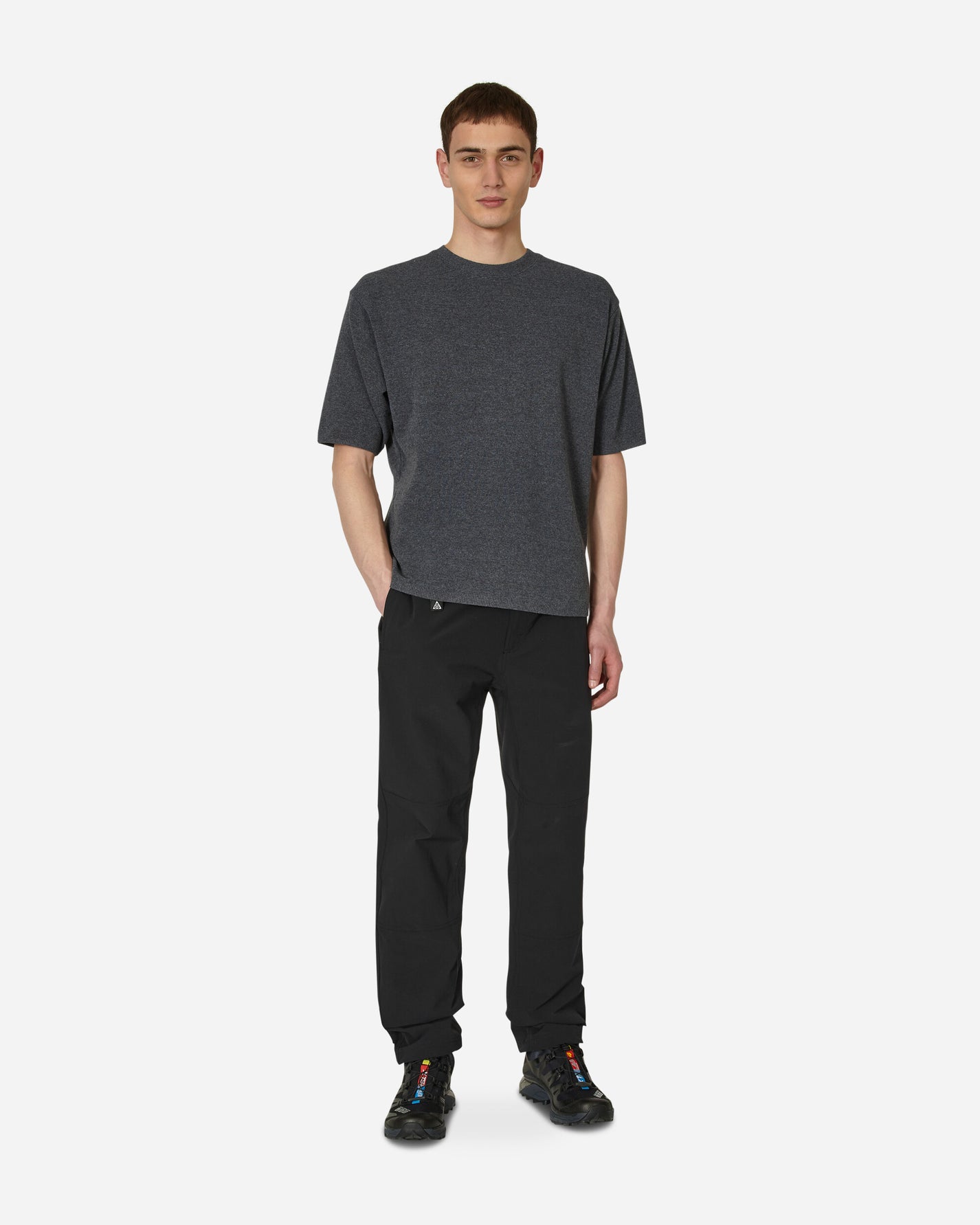 Nike Tp Eng Knt Ss Swtr Dk Smoke Grey/Black T-Shirts Shortsleeve DV9983-032