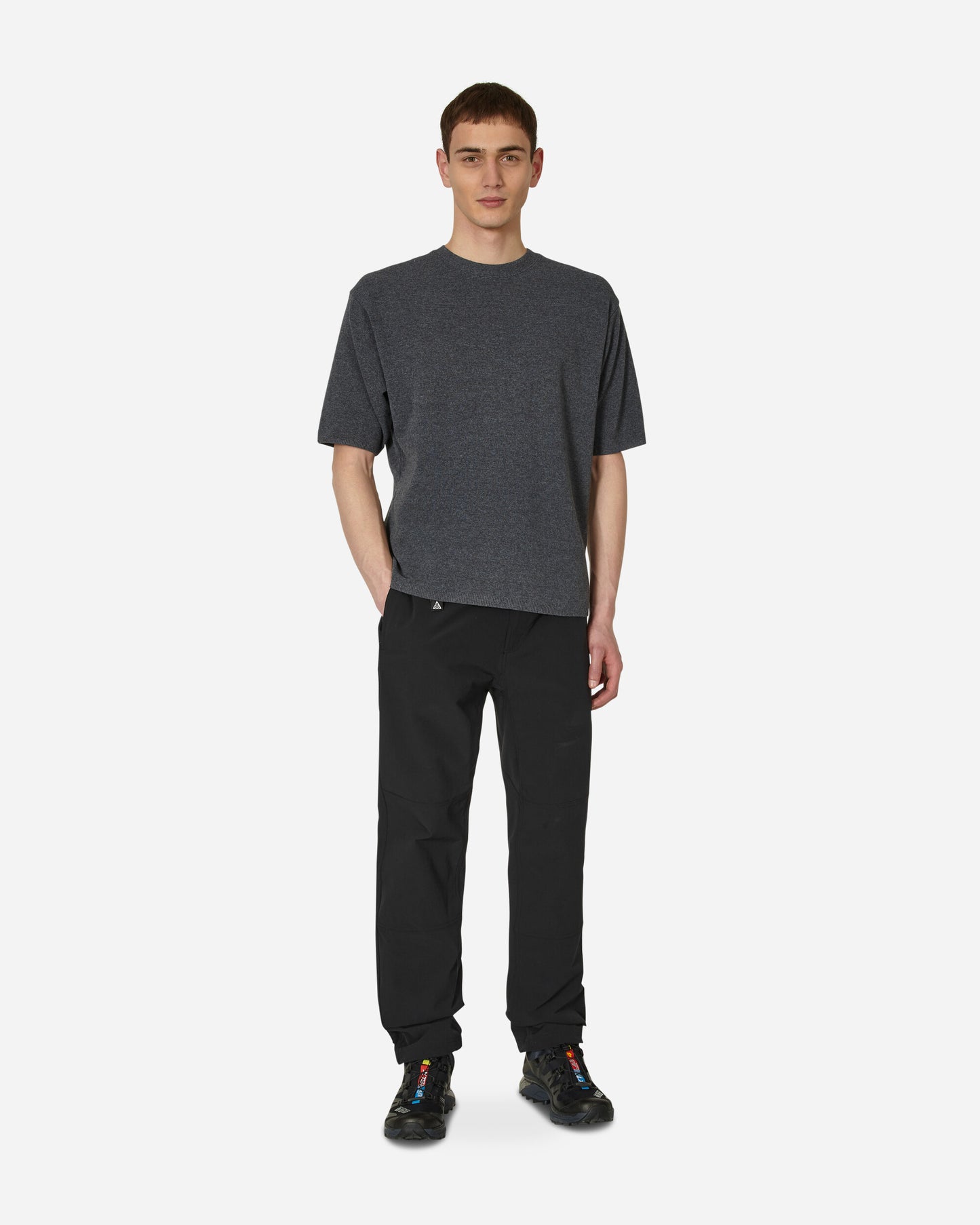 Nike Tp Eng Knt Ss Swtr Dk Smoke Grey/Black T-Shirts Shortsleeve DV9983-032