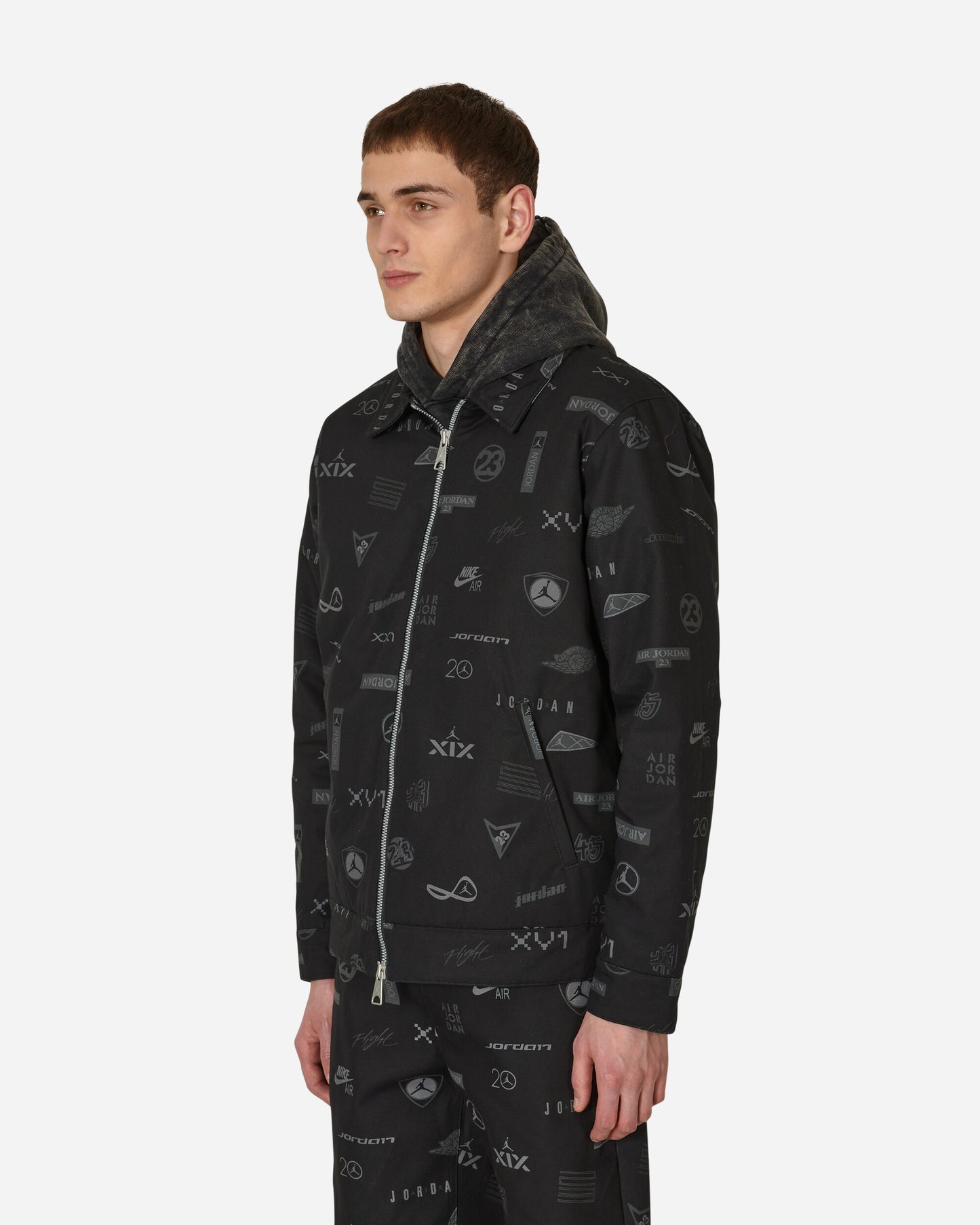 Nike Jordan Flt Hrtg Aop Ojkt Black Coats and Jackets Jackets DV7563-010