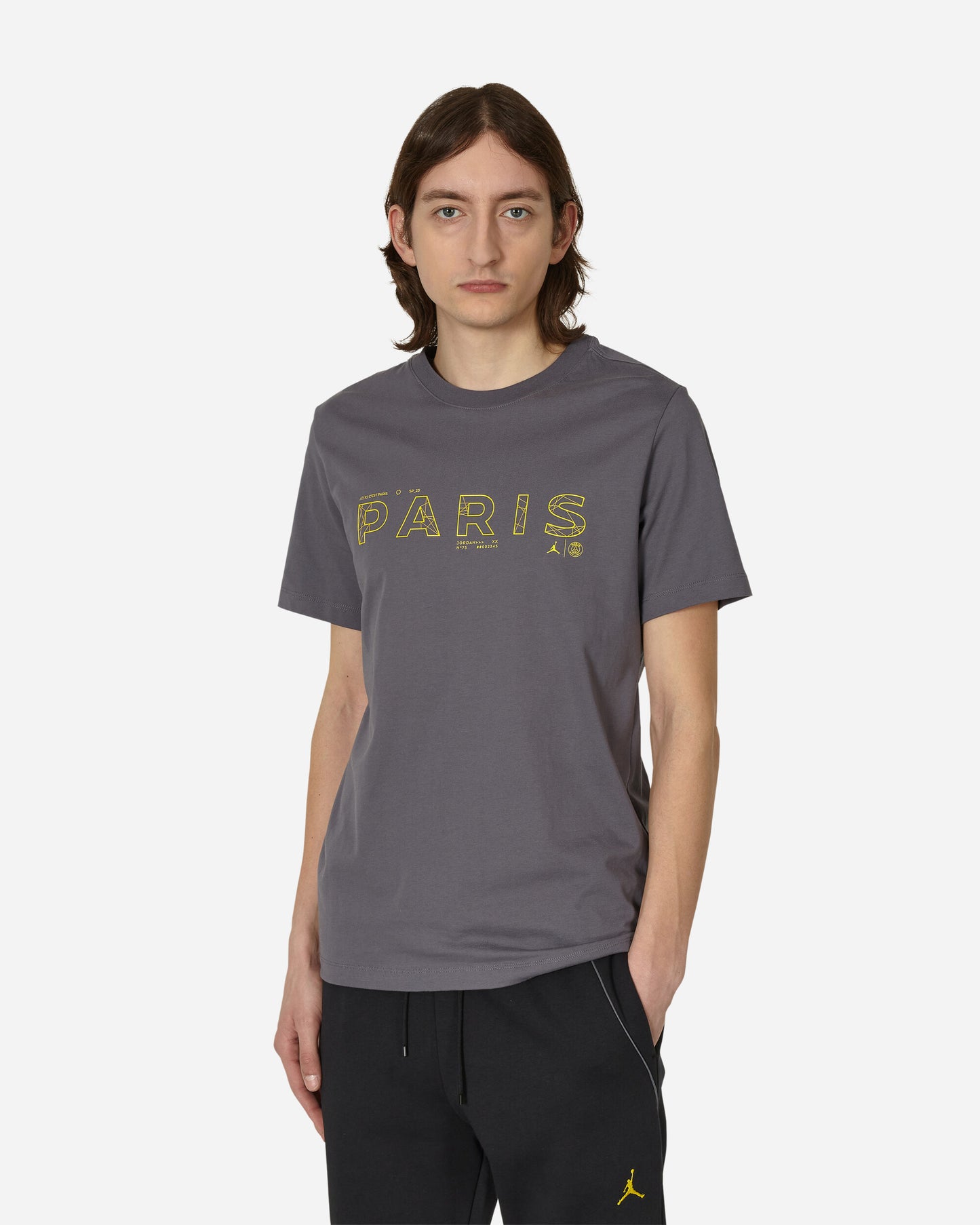 Nike Jordan Psg Ss Tee Lt Graphite/Tour Yellow T-Shirts Shortsleeve DV0634-014