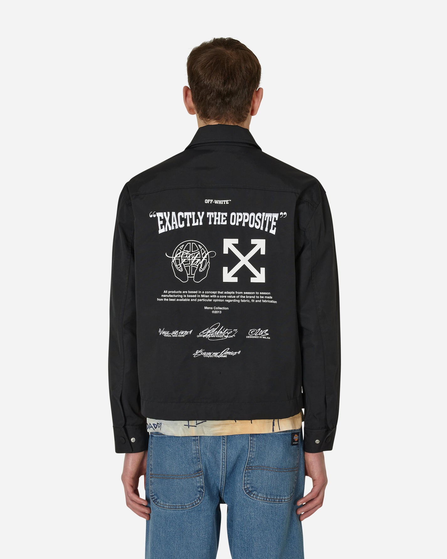 Off-White Exact Opp Shirt Jacket Black/White Coats and Jackets Jackets OMEA385S23FAB001 1001