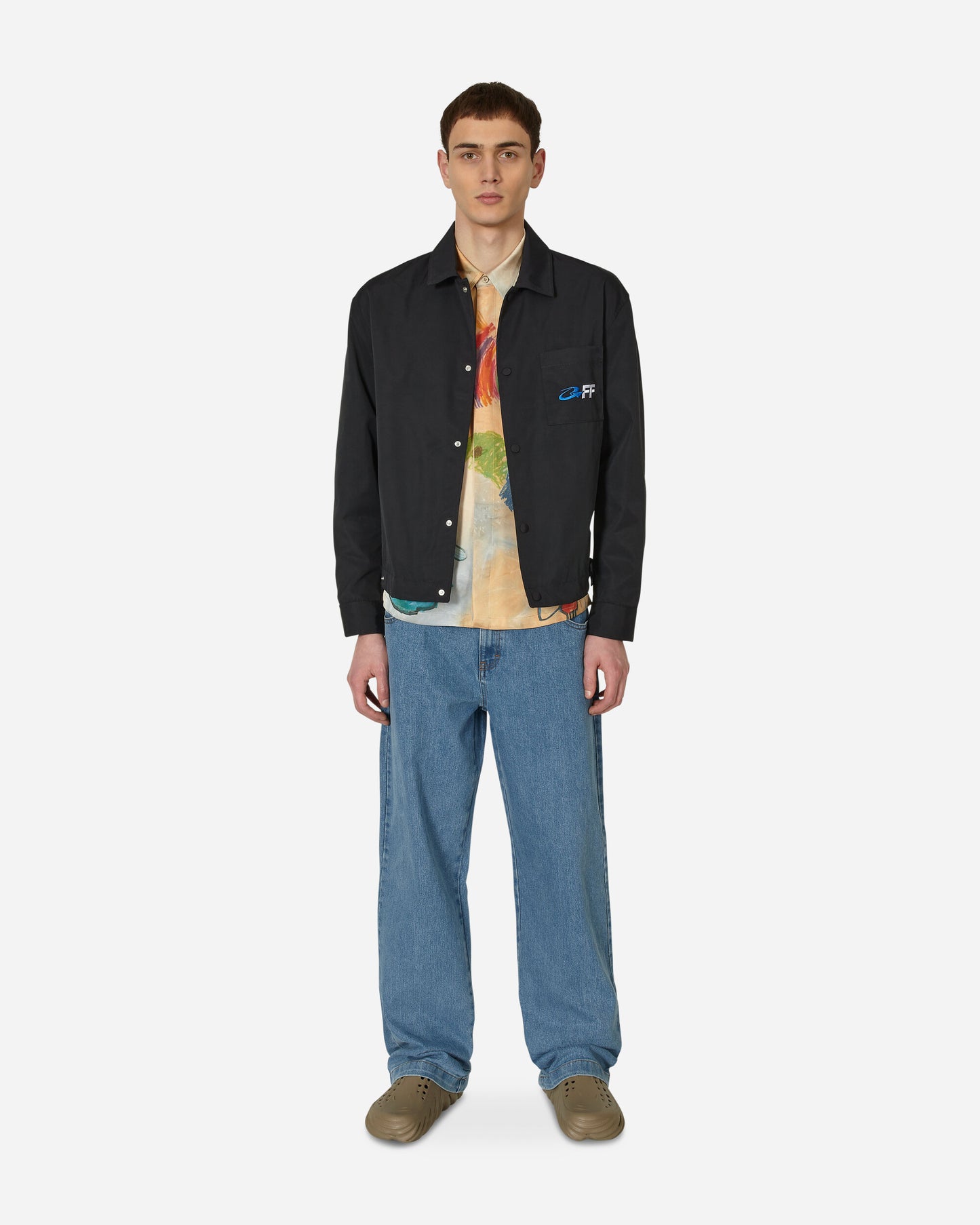 Off-White Exact Opp Shirt Jacket Black/White Coats and Jackets Jackets OMEA385S23FAB001 1001