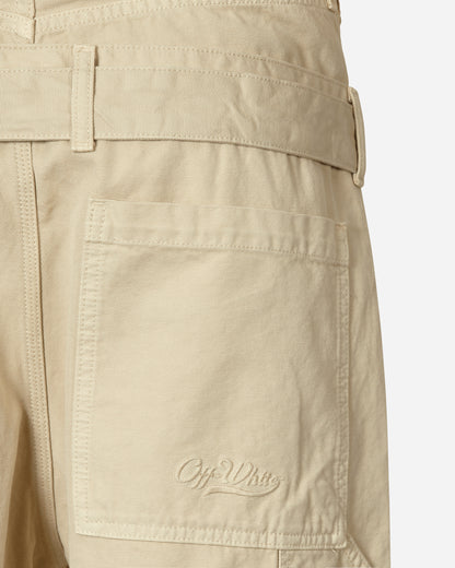 Off-White Wave Off Canvas Double Over Pant New Beige Pants Trousers OMCE035S23FAB001 6161