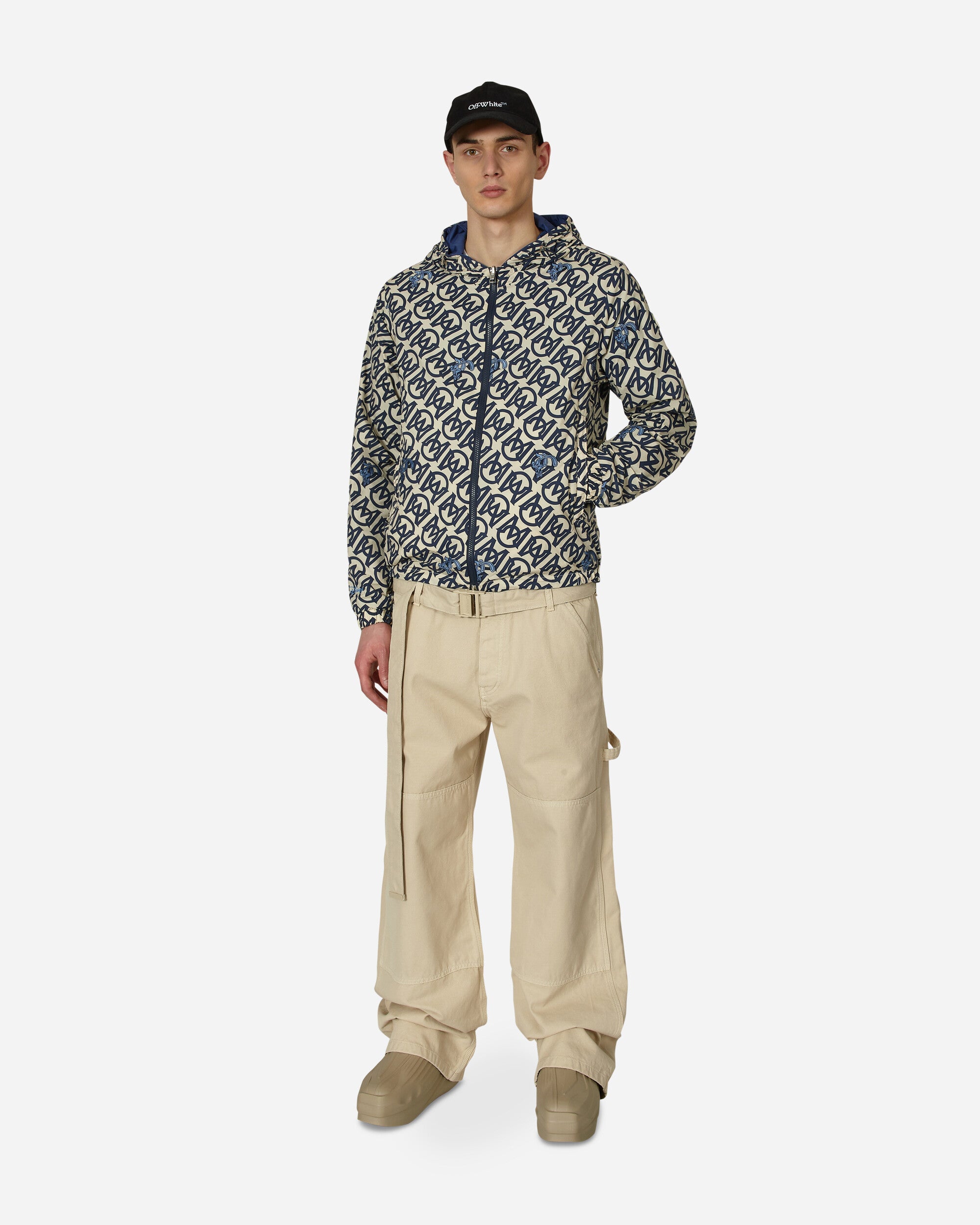 Off-White Wave Off Canvas Double Over Pant New Beige Pants Trousers OMCE035S23FAB001 6161