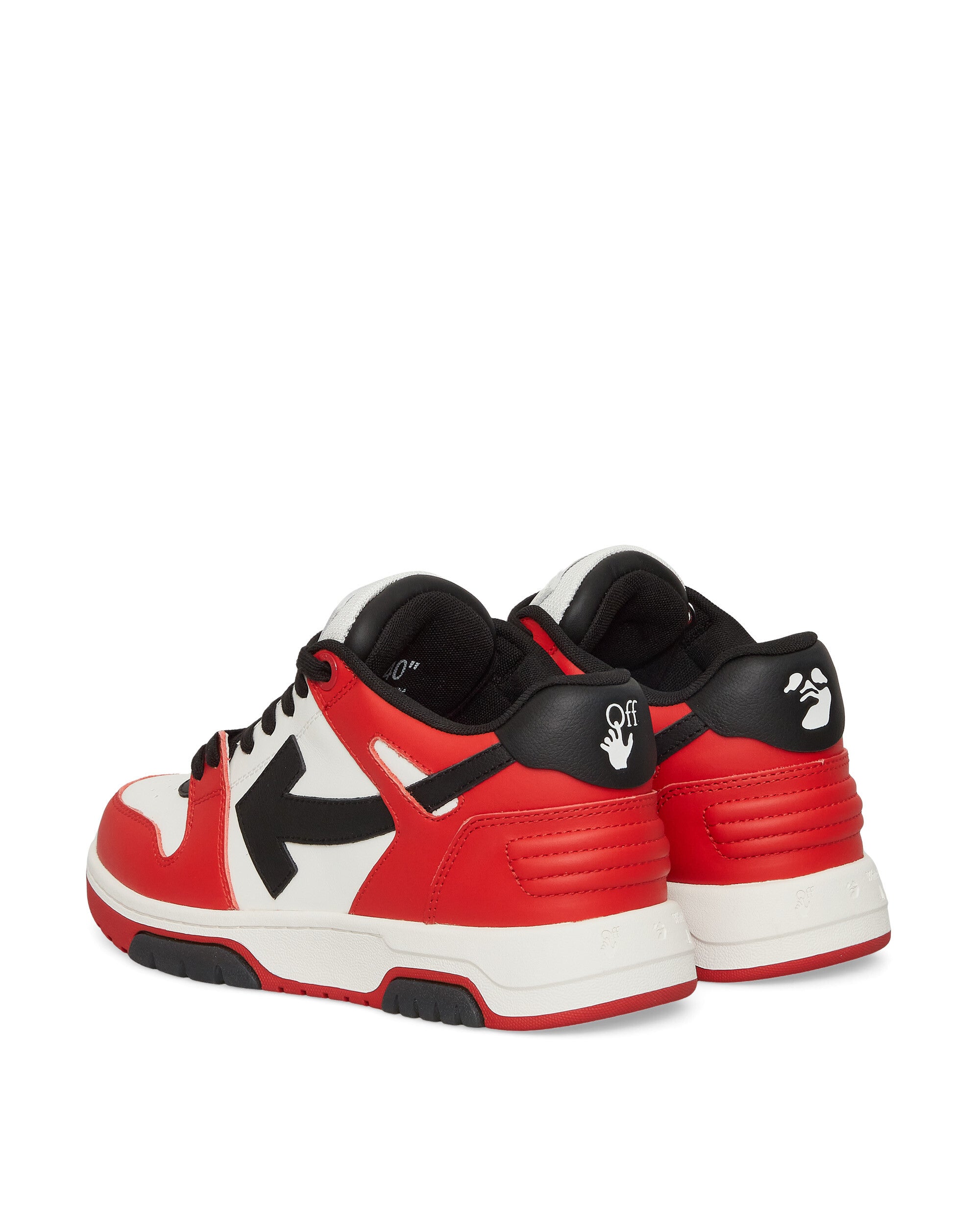 Off-White Out Of Office Claf Leather Red Black Sneakers Low OMIA189S23LEA001 2510
