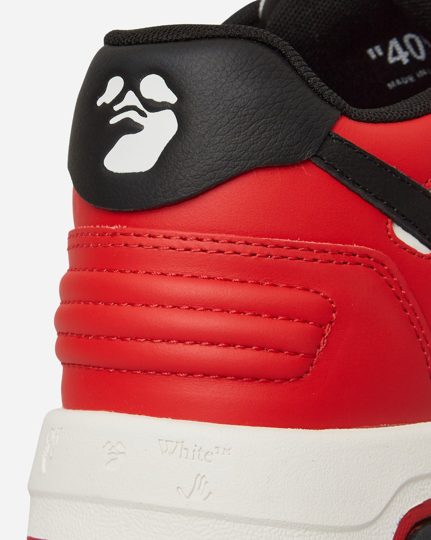 Off-White Out Of Office Claf Leather Red Black Sneakers Low OMIA189S23LEA001 2510