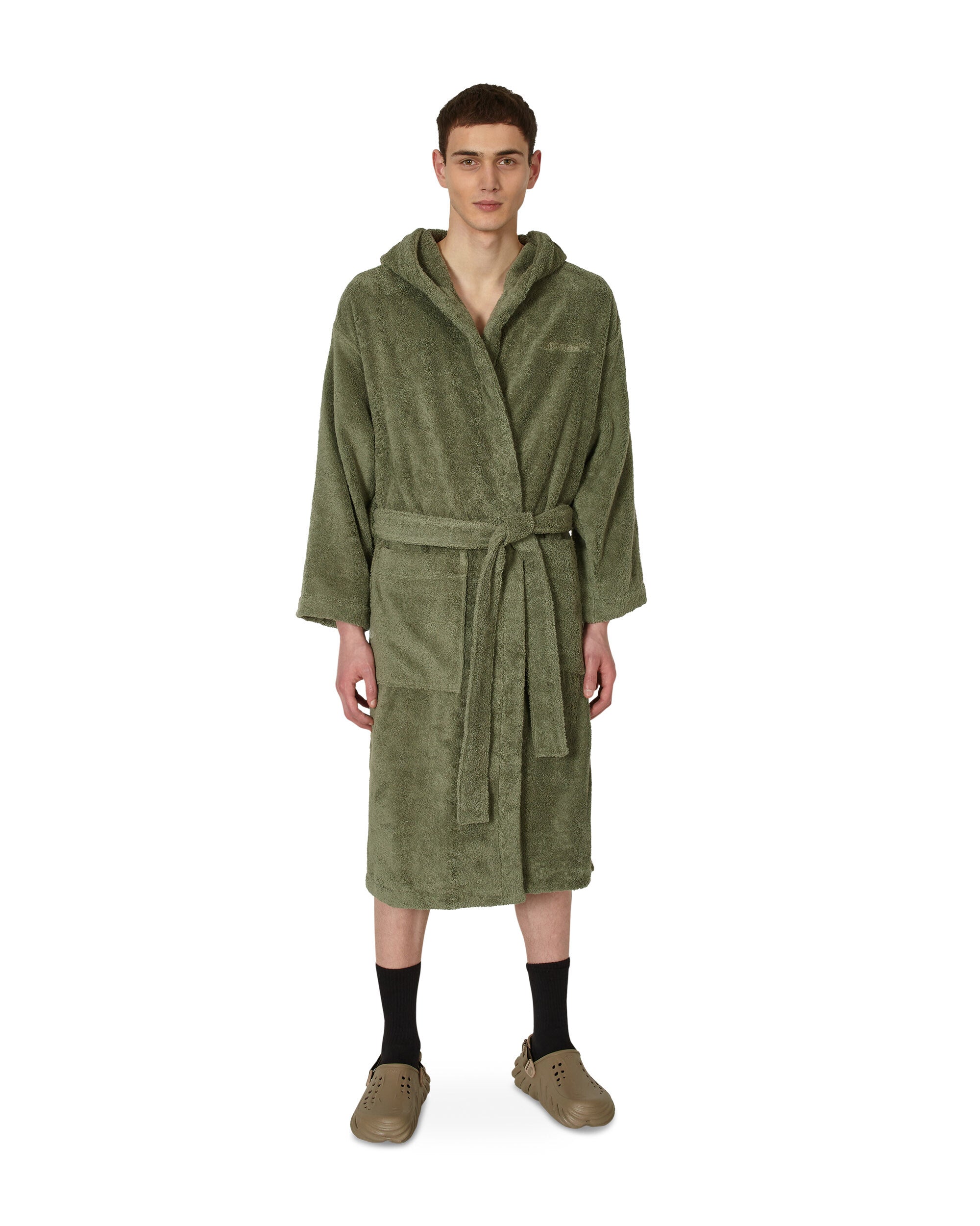 Off-White Bookish Hoodie Bathrobe Army Green Textile Bath Towels OHZB012T23FAB005 5600
