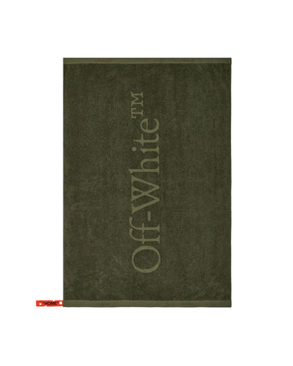 Off-White Bookish Shower Towel Army Green Textile Bath Towels OHZB008T23FAB001 5600