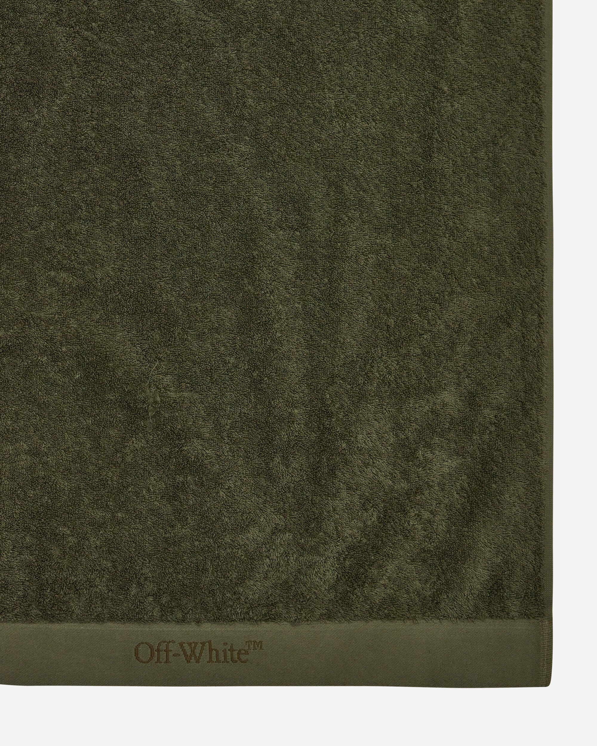 Off-White Bookish Shower Towel Army Green Textile Bath Towels OHZB008T23FAB001 5600