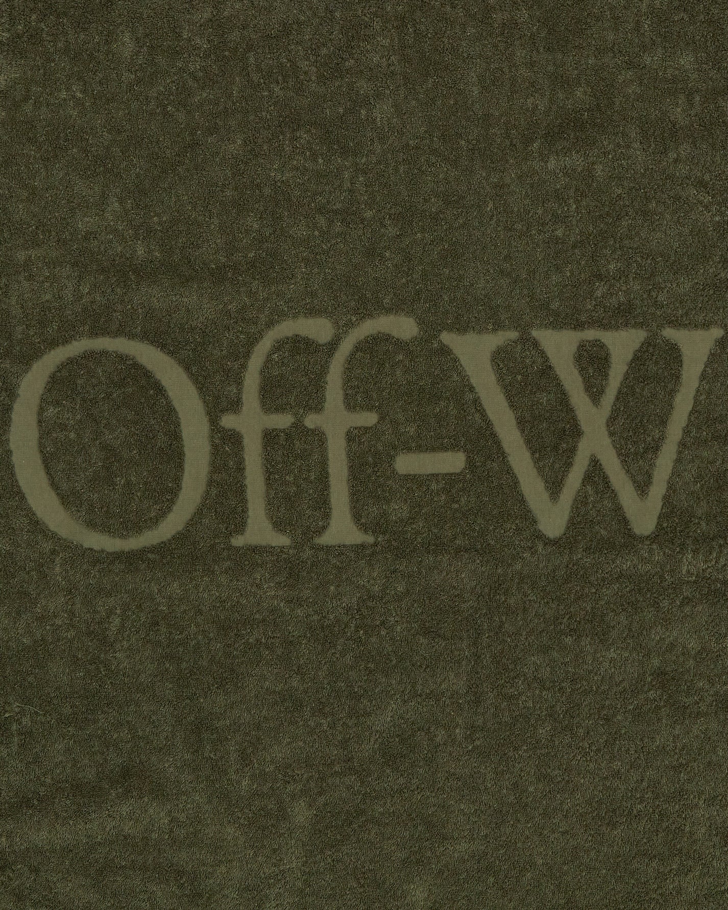 Off-White Bookish Shower Towel Army Green Textile Bath Towels OHZB008T23FAB001 5600