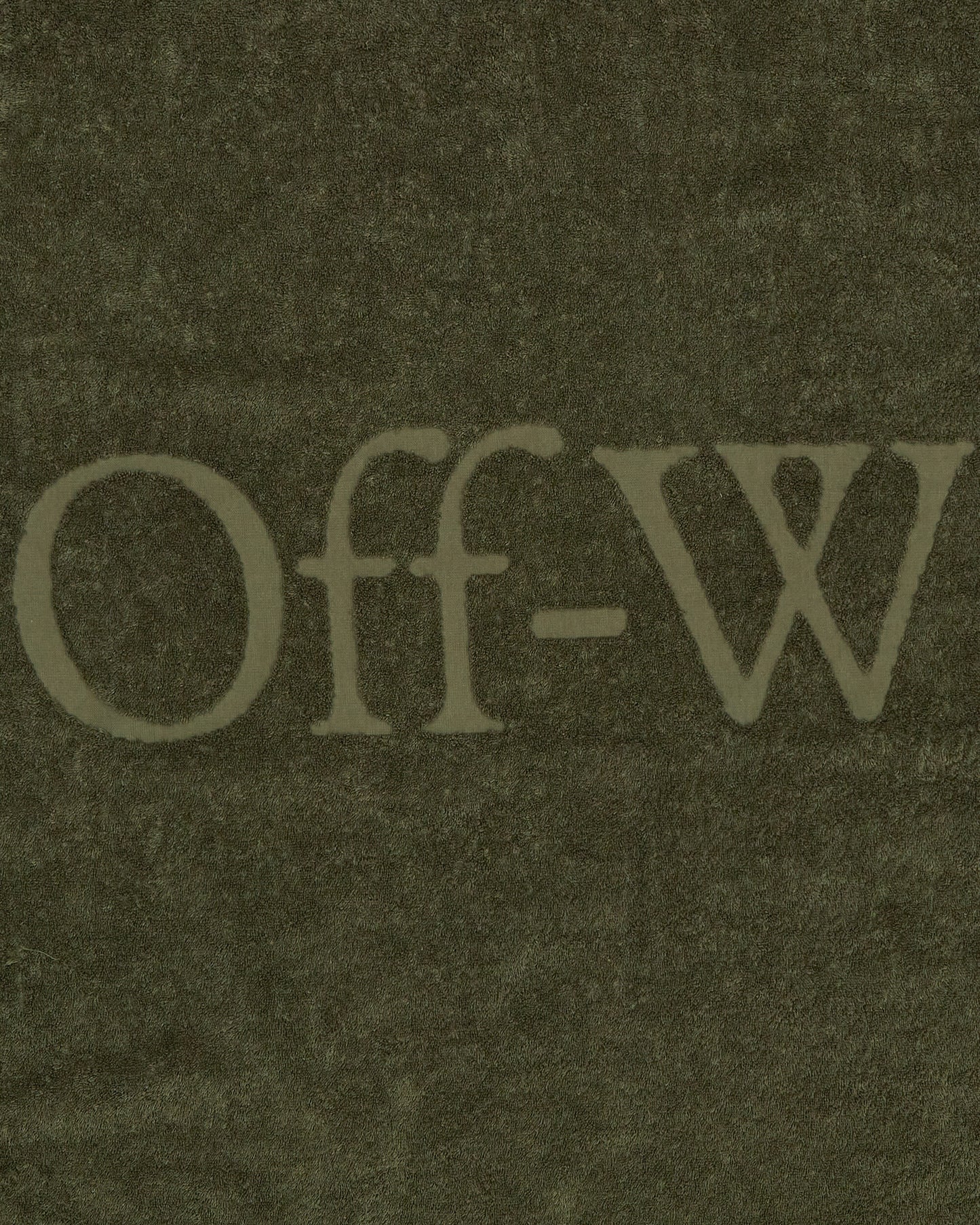 Off-White Bookish Shower Towel Army Green Textile Bath Towels OHZB008T23FAB001 5600