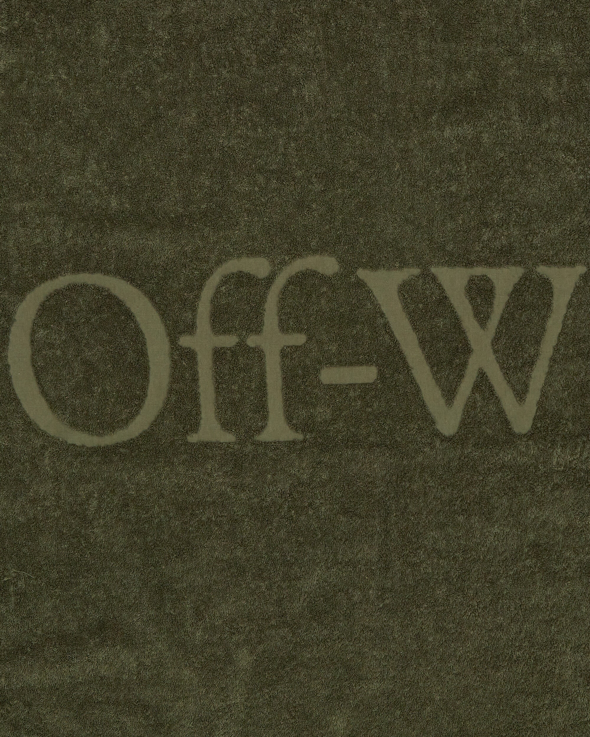 Off-White Bookish Shower Towel Army Green Textile Bath Towels OHZB008T23FAB001 5600