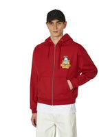 Sky High Farm Flatbush Printed Zipped Hoodie Burgundy Sweatshirts Hoodies SHF03T022 1