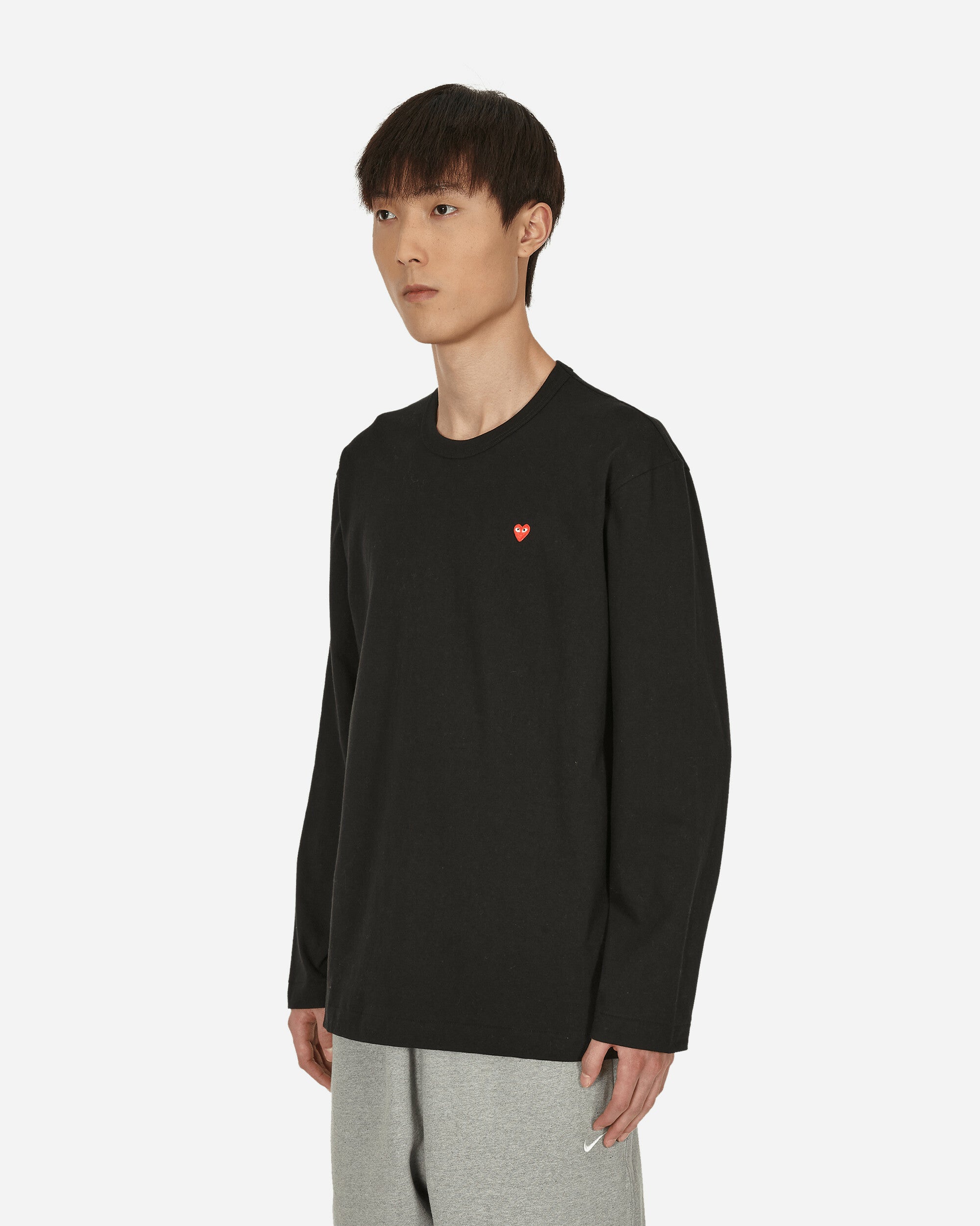 Comme Des Garçons Play Mens Long Black T-Shirts Longsleeve P1T308 1
