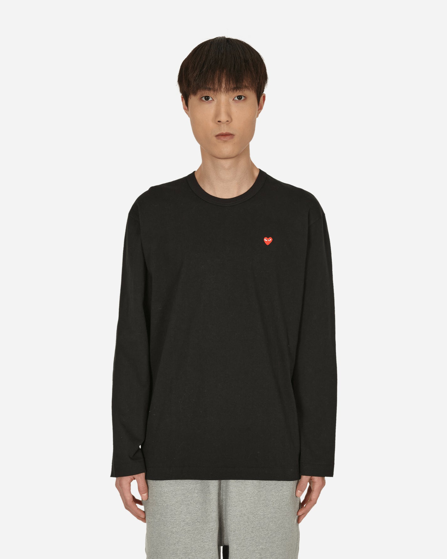 Comme Des Garçons Play Mens Long Black T-Shirts Longsleeve P1T308 1
