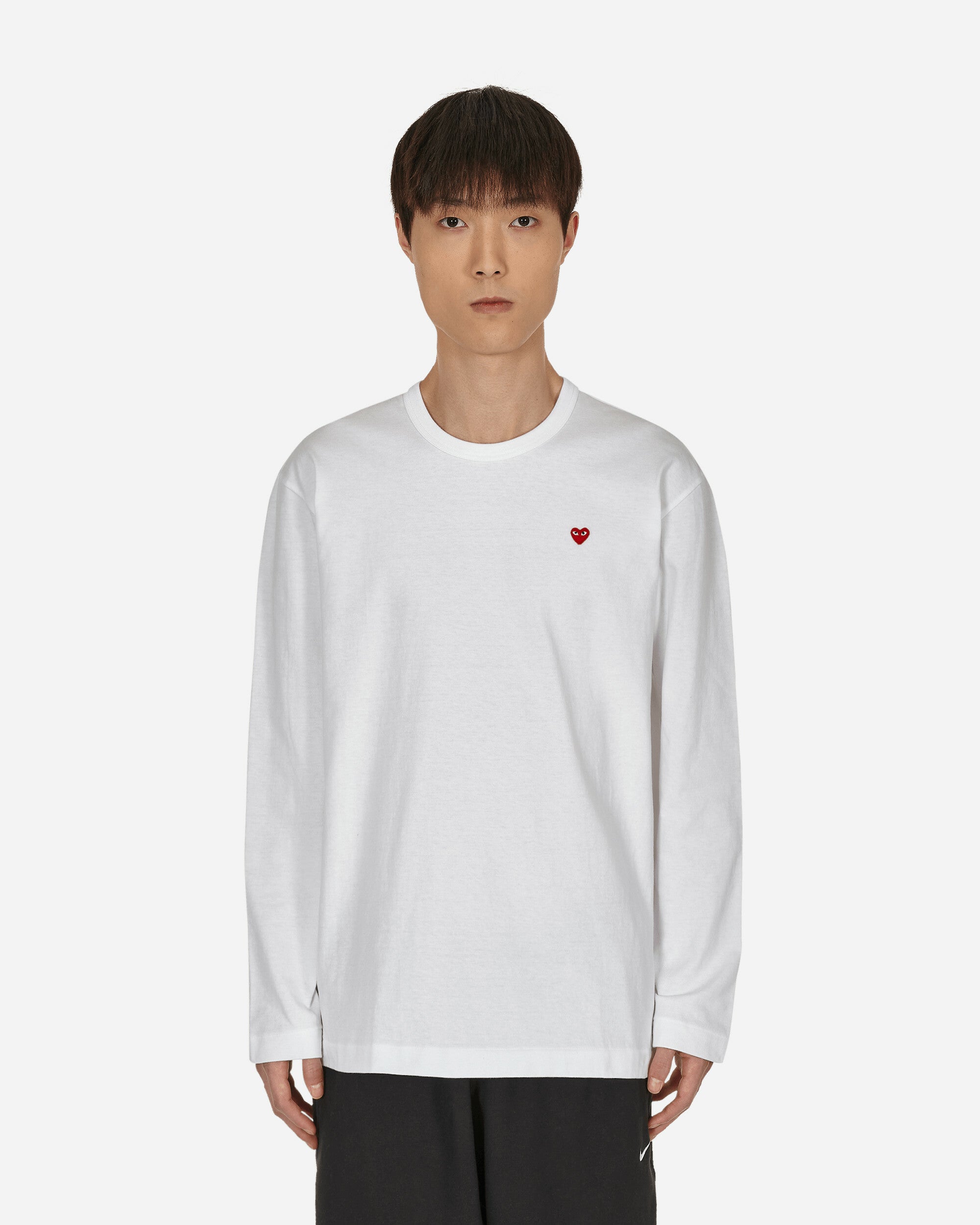Comme Des Garçons Play Mens Long White T-Shirts Longsleeve P1T308 2